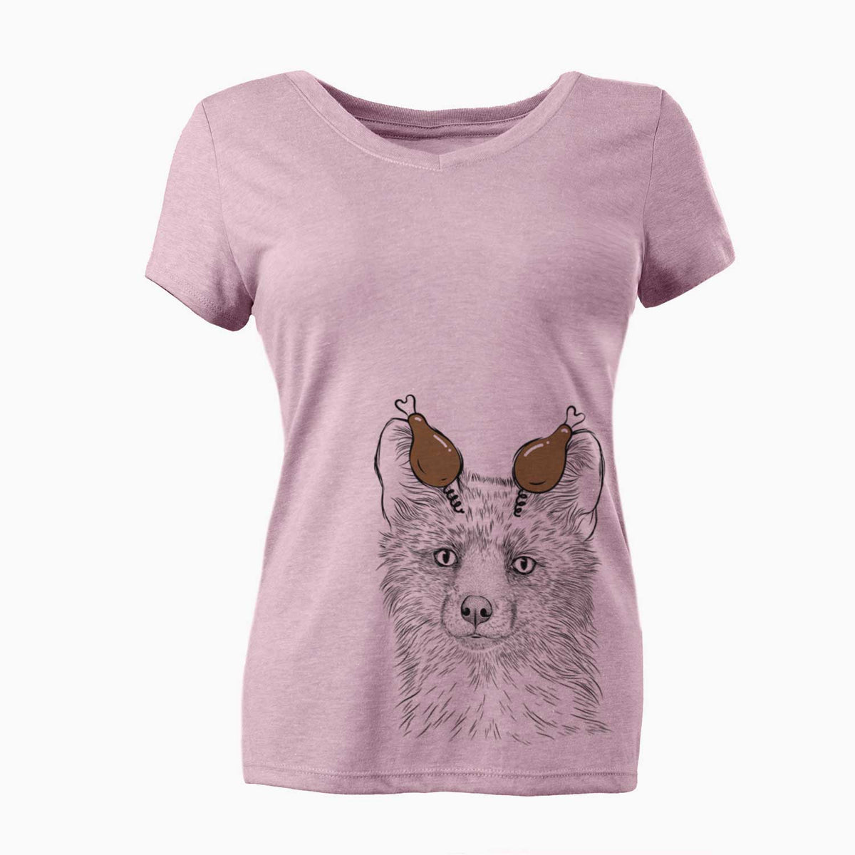 Thanksgiving Drax the Red Fox - Women's V-neck Shirt