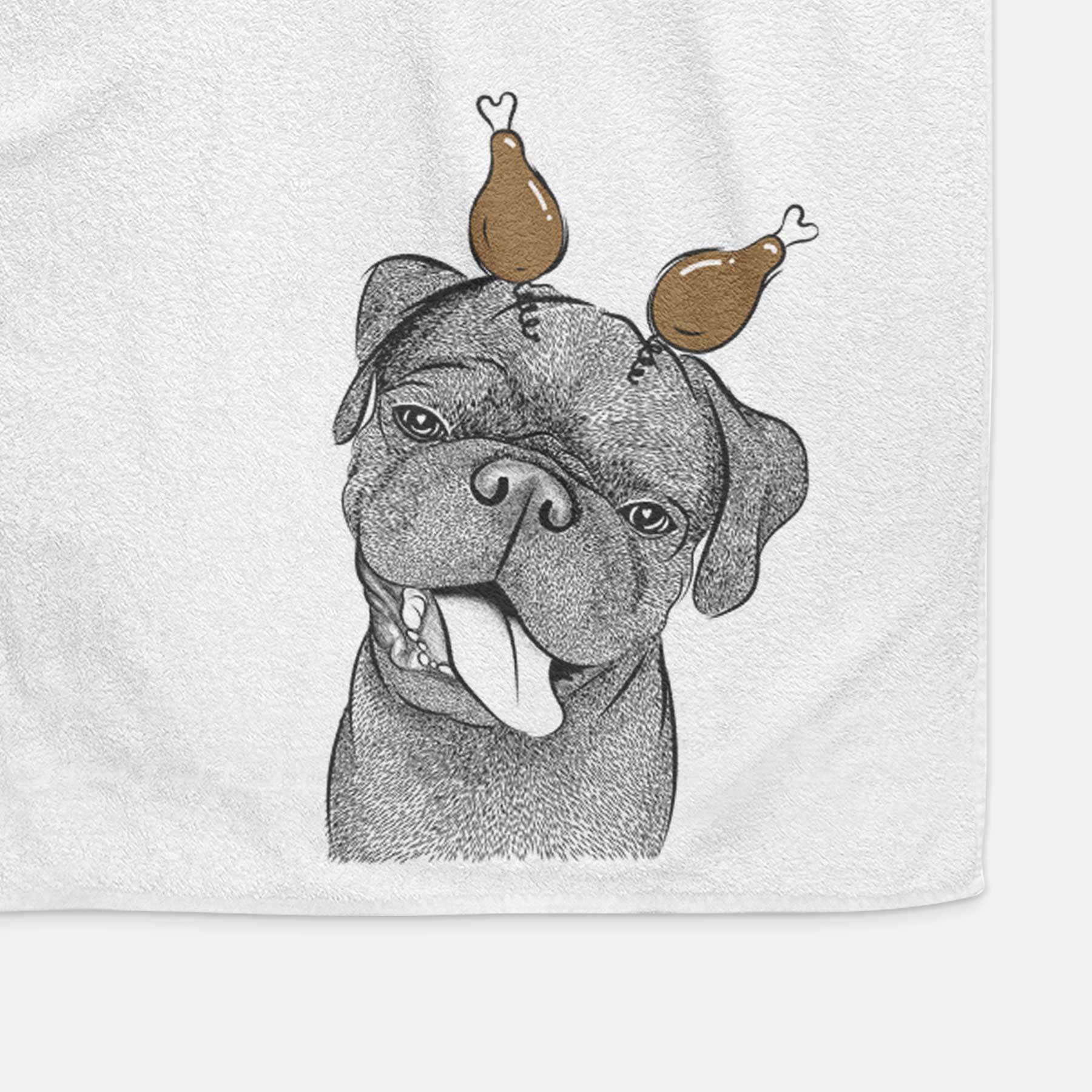 Dudley Danger the Pug Decorative Hand Towel