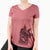 Thanksgiving Dudley Danger the Pug - Women's V-neck Shirt