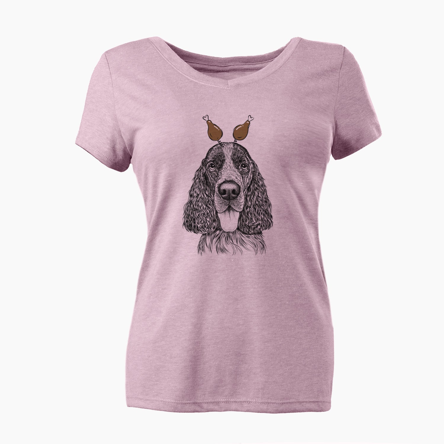 Thanksgiving Duke the English Springer Spaniel - Women's Perfect V-neck Shirt