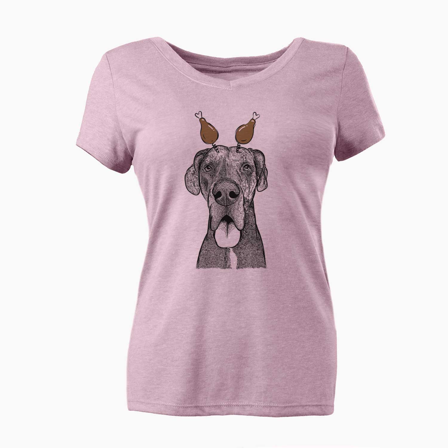 Thanksgiving Eli the Great Dane - Women's V-neck Shirt