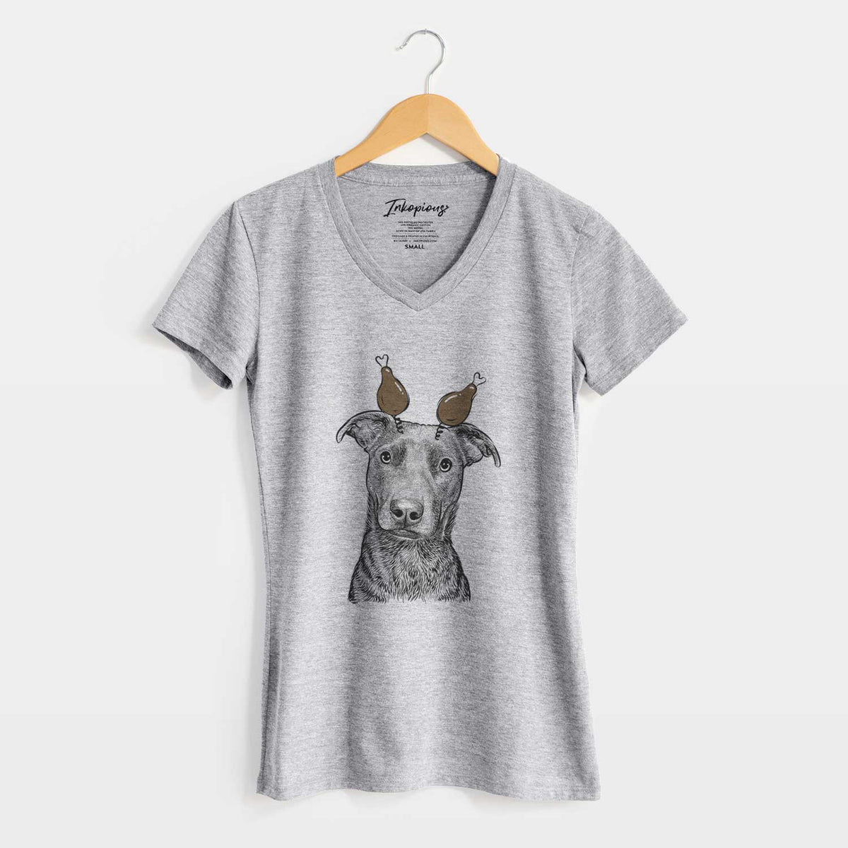 Thanksgiving Embyr the Mixed Breed - Women's V-neck Shirt