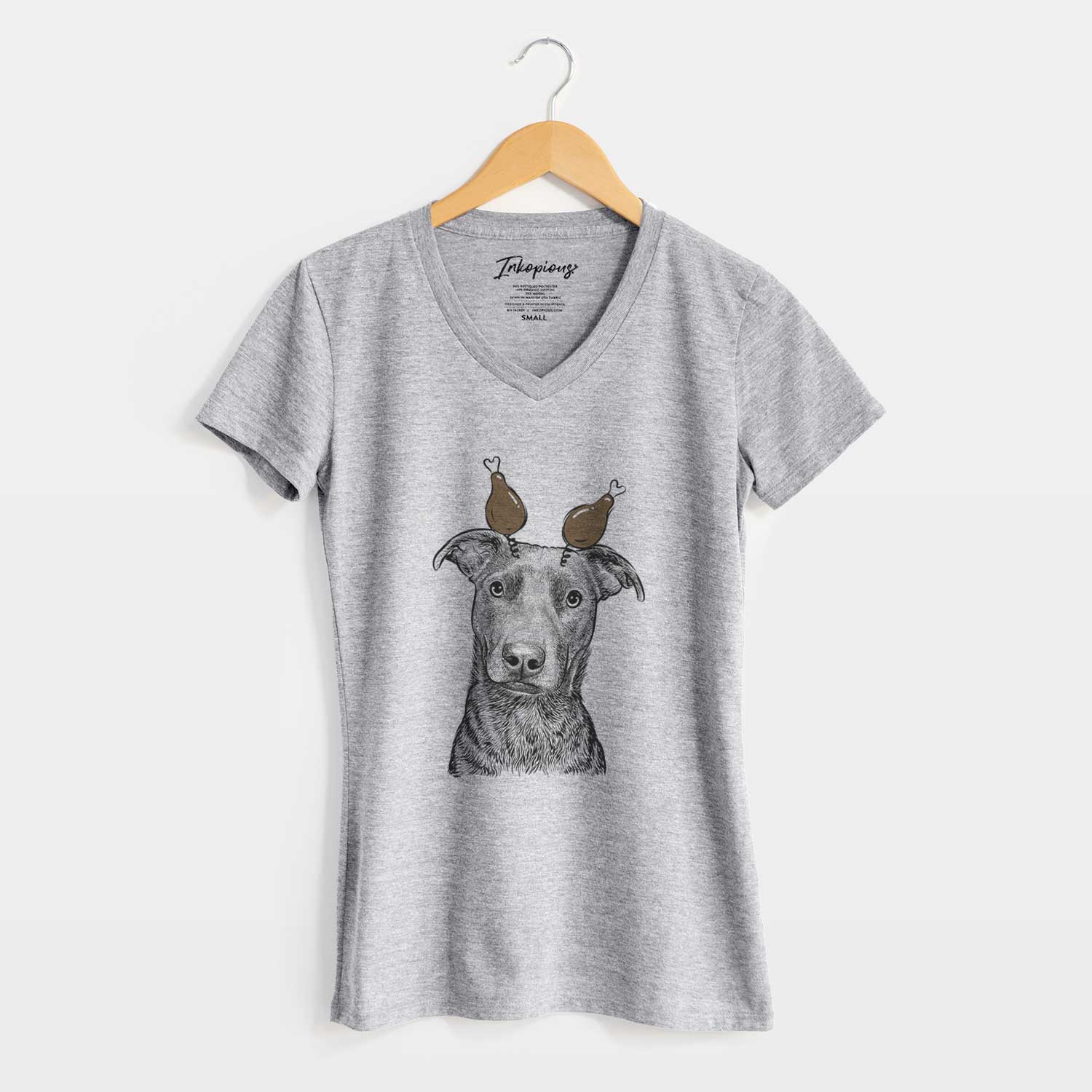 Thanksgiving Embyr the Mixed Breed - Women's V-neck Shirt