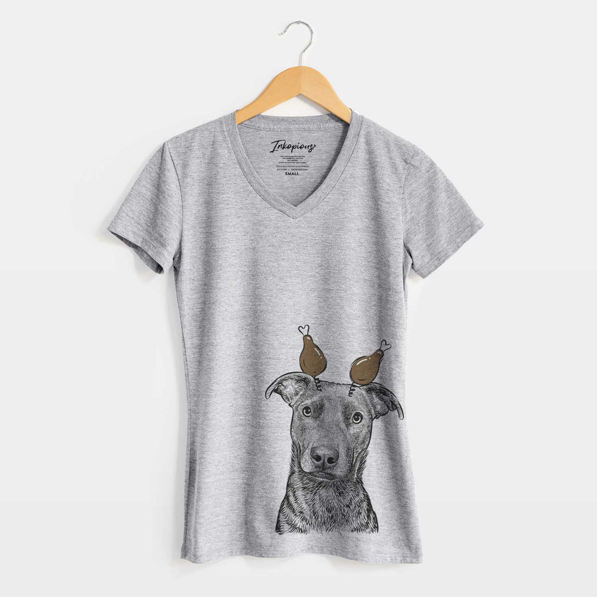Thanksgiving Embyr the Mixed Breed - Women's V-neck Shirt