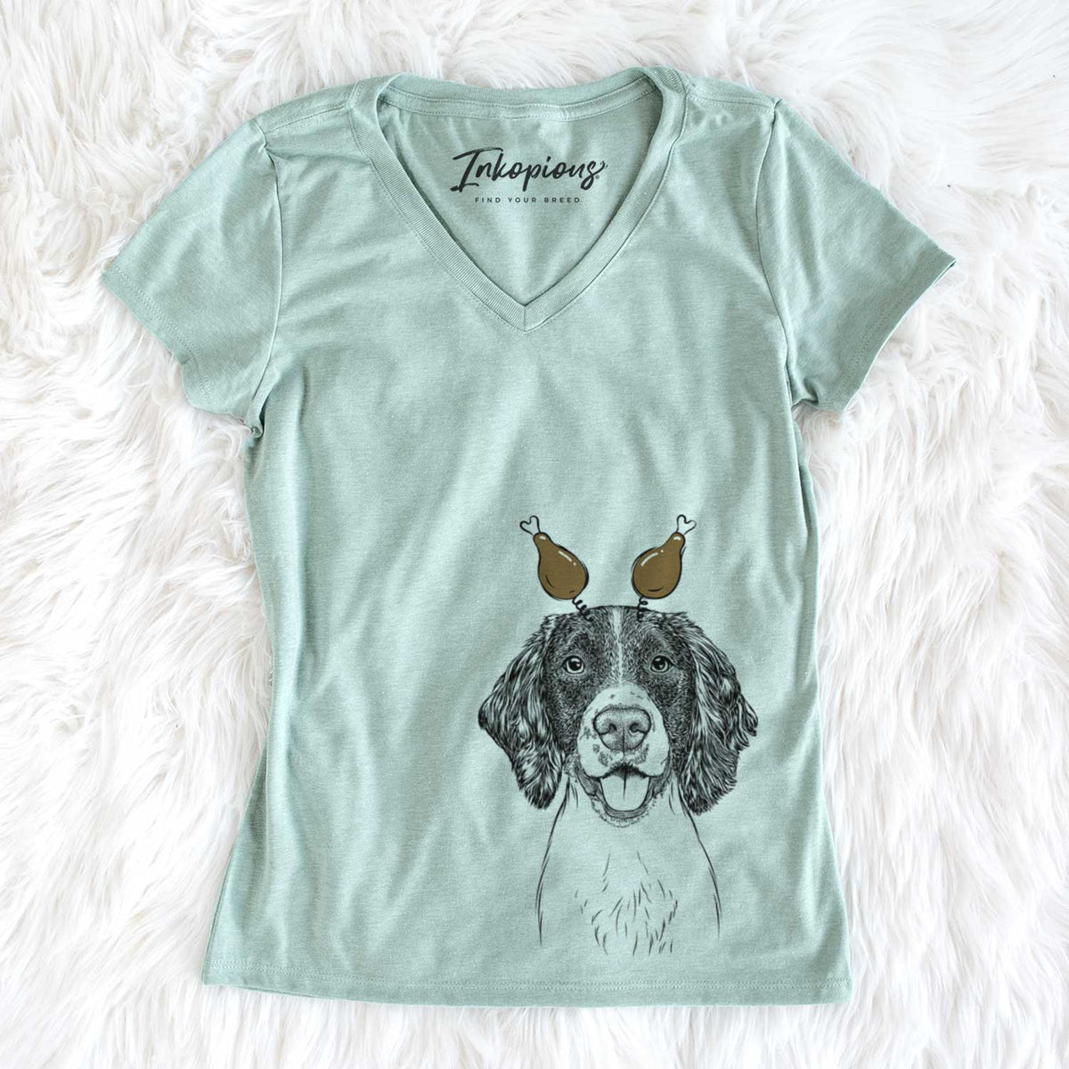 Thanksgiving Ever the English Springer Spaniel - Women's V-neck Shirt