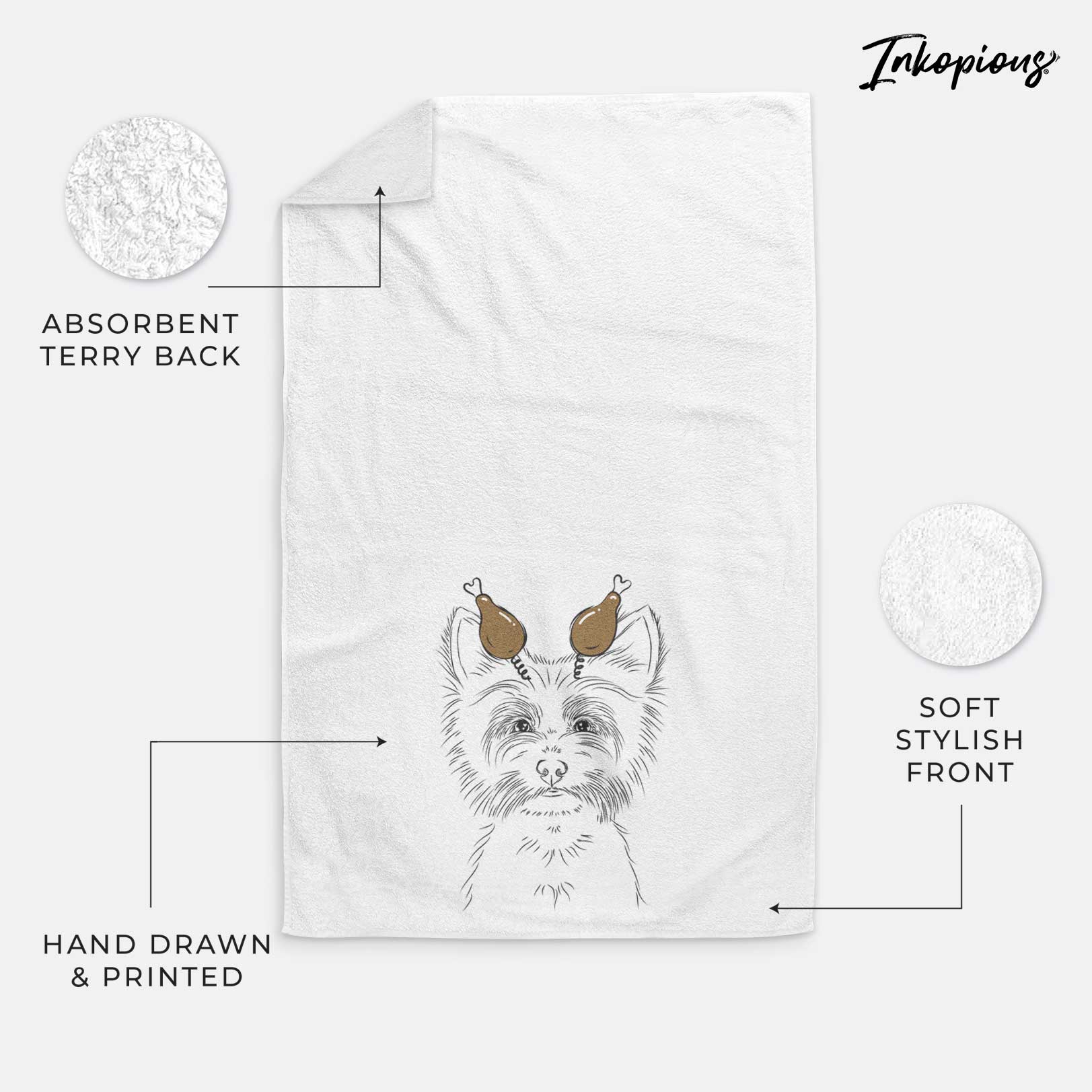 Farva the Yorkshire Terrier Decorative Hand Towel