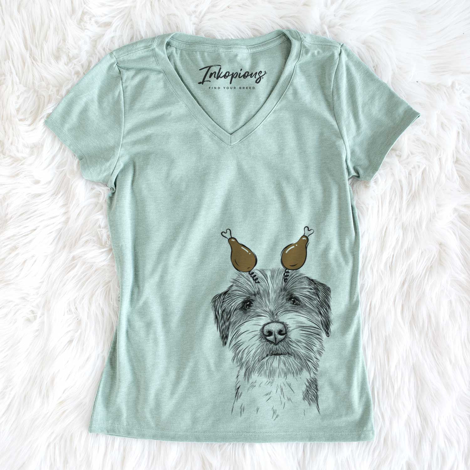 Thanksgiving Feis the Parson Russell Terrier - Women's V-neck Shirt