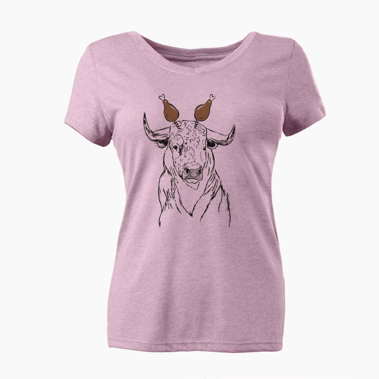 Thanksgiving Ferdinand the Bull - Women's V-neck Shirt