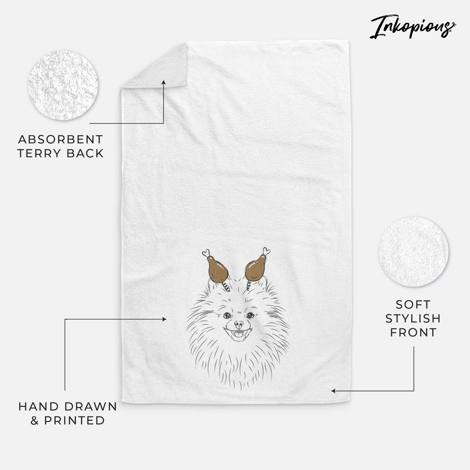 Finn the Pomeranian Decorative Hand Towel