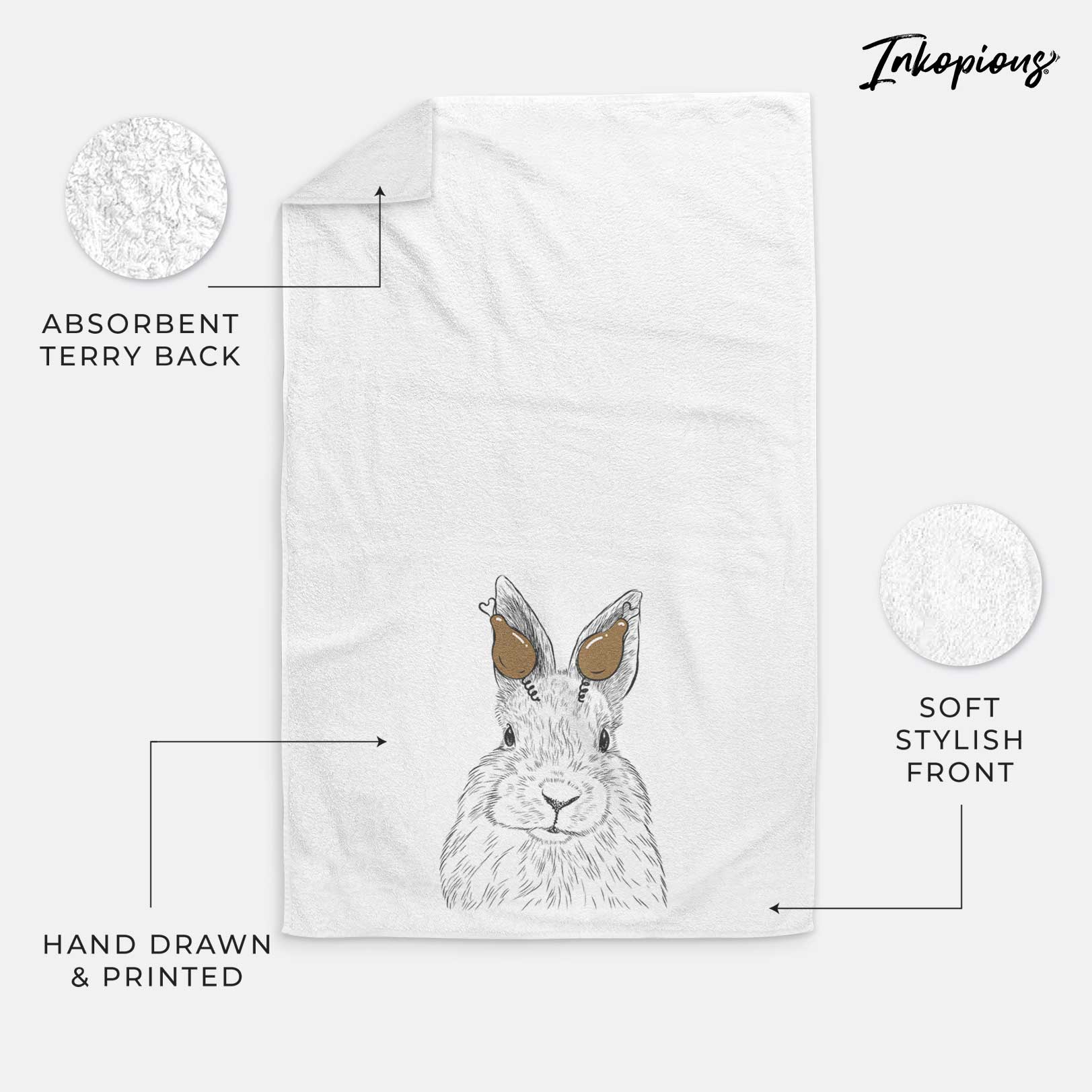 Flower the Rex Rabbit Decorative Hand Towel