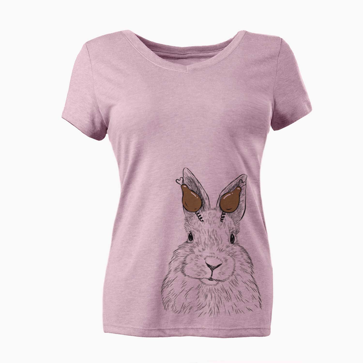 Thanksgiving Flower the Rex Rabbit - Women's V-neck Shirt