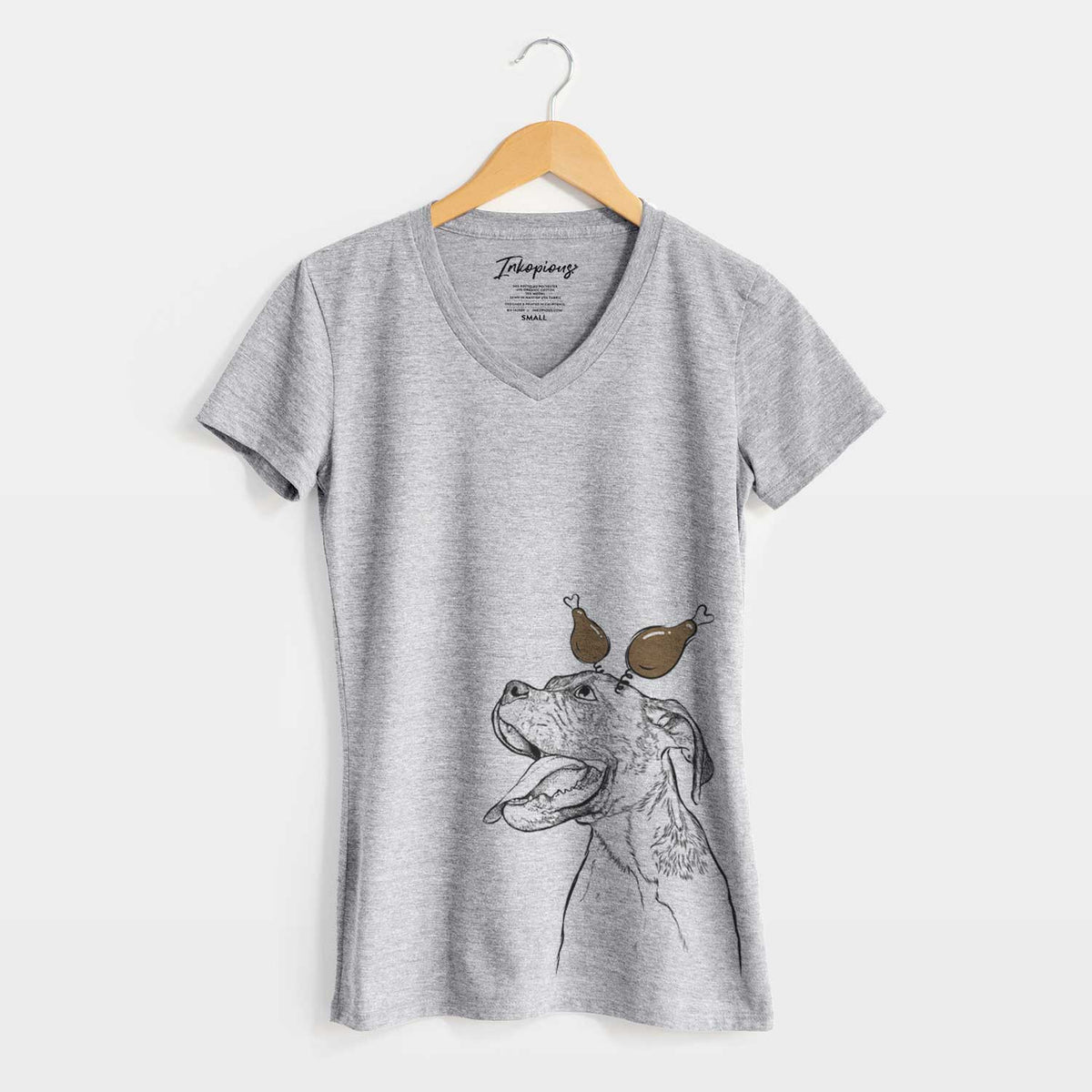 Thanksgiving Floyd the Boxer - Women's V-neck Shirt
