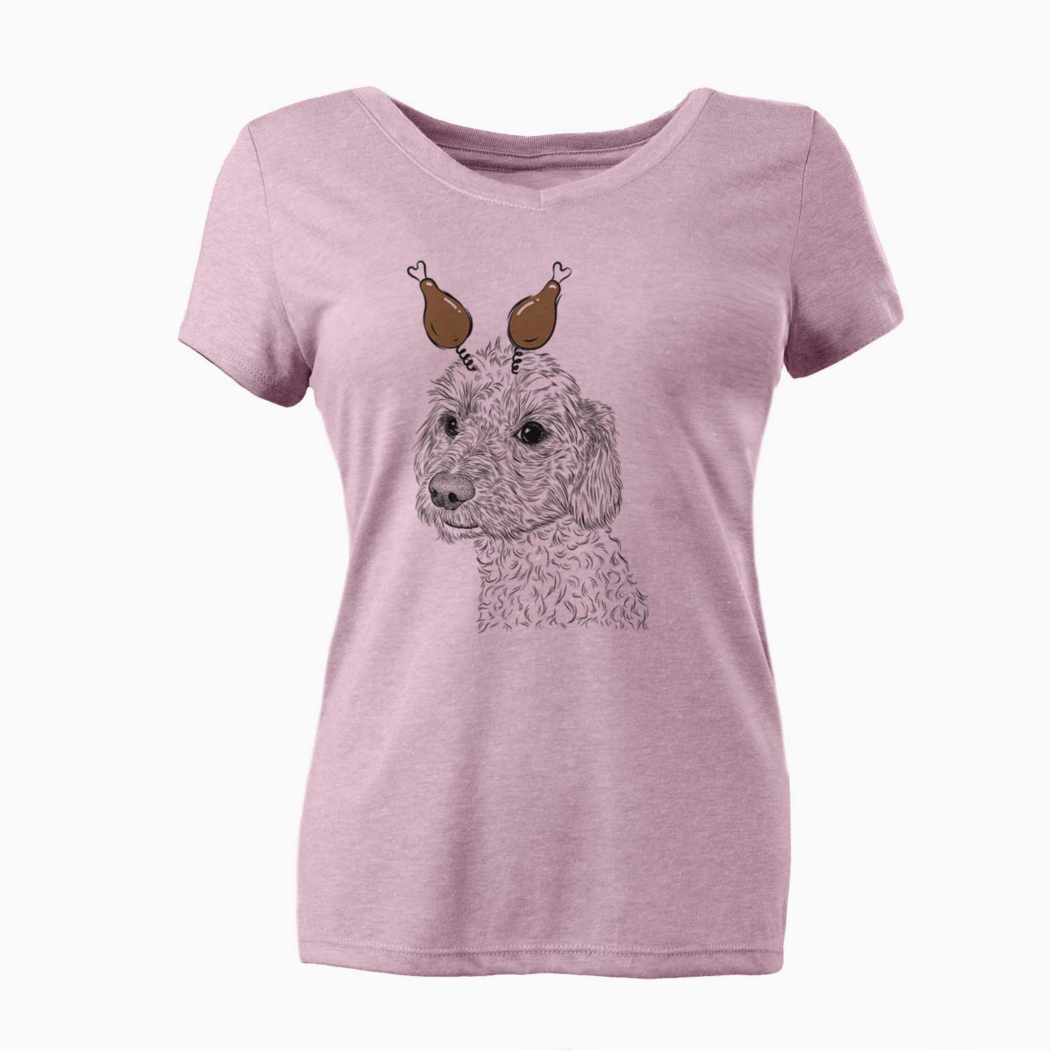 Thanksgiving Georgie Boy the Mixed Breed - Women's V-neck Shirt