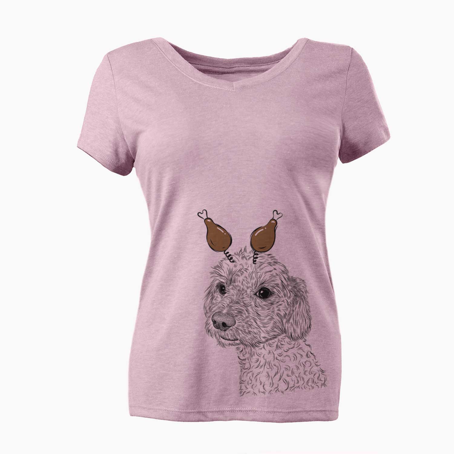 Thanksgiving Georgie Boy the Mixed Breed - Women's V-neck Shirt