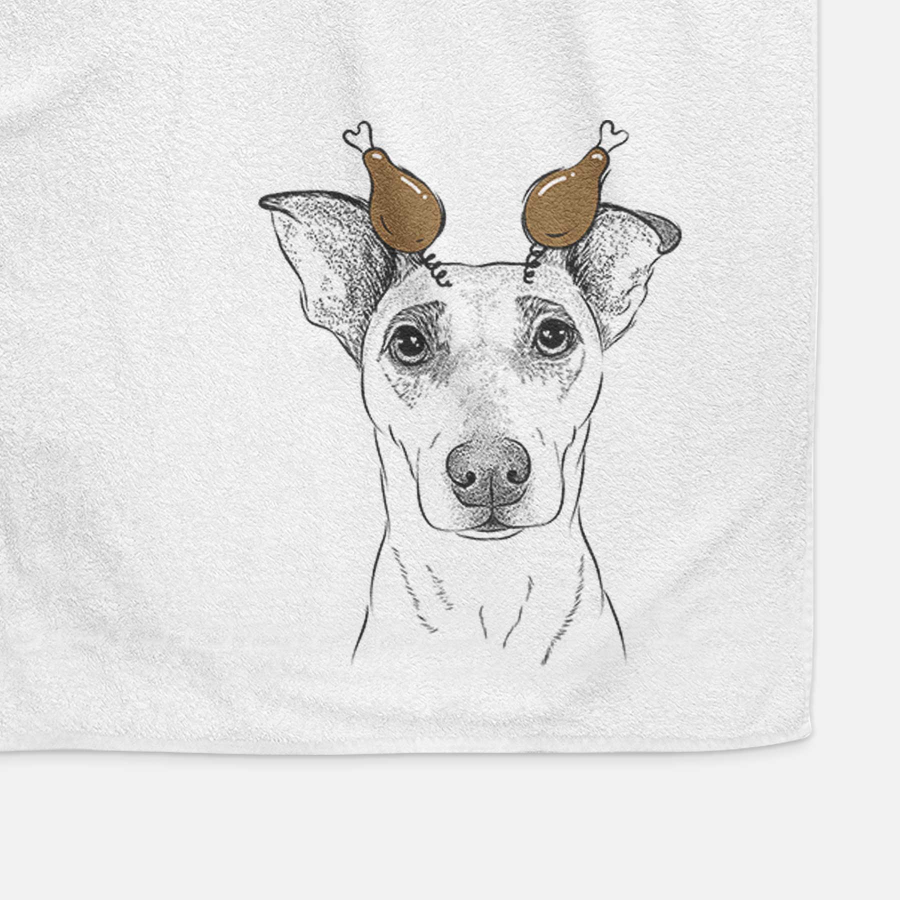 Georgie Rat the Terrier Mix Decorative Hand Towel