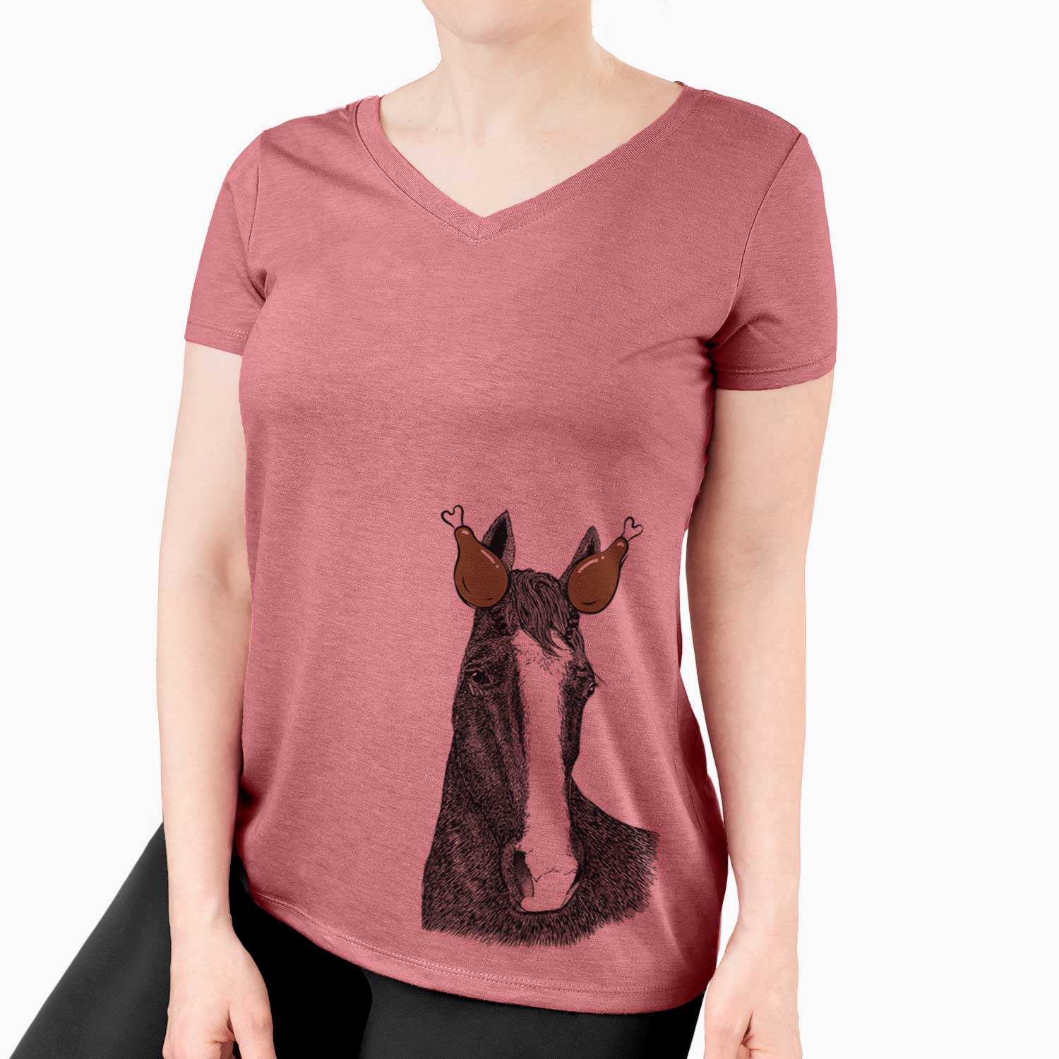 Thanksgiving Gibson the Tennessee Walking Horse - Women's V-neck Shirt