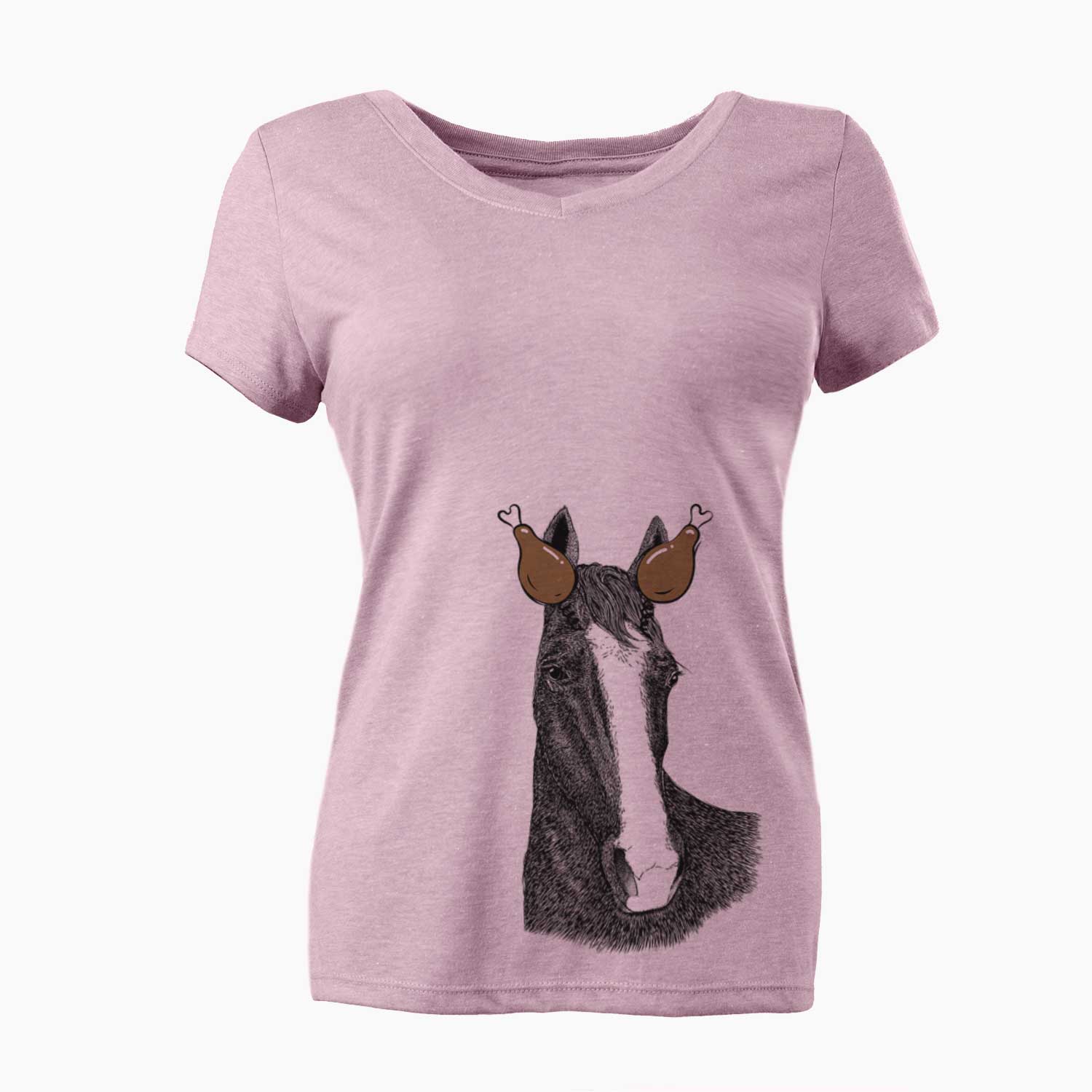 Thanksgiving Gibson the Tennessee Walking Horse - Women's V-neck Shirt