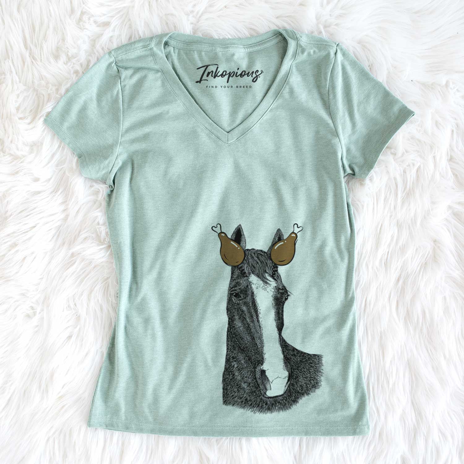 Thanksgiving Gibson the Tennessee Walking Horse - Women's V-neck Shirt