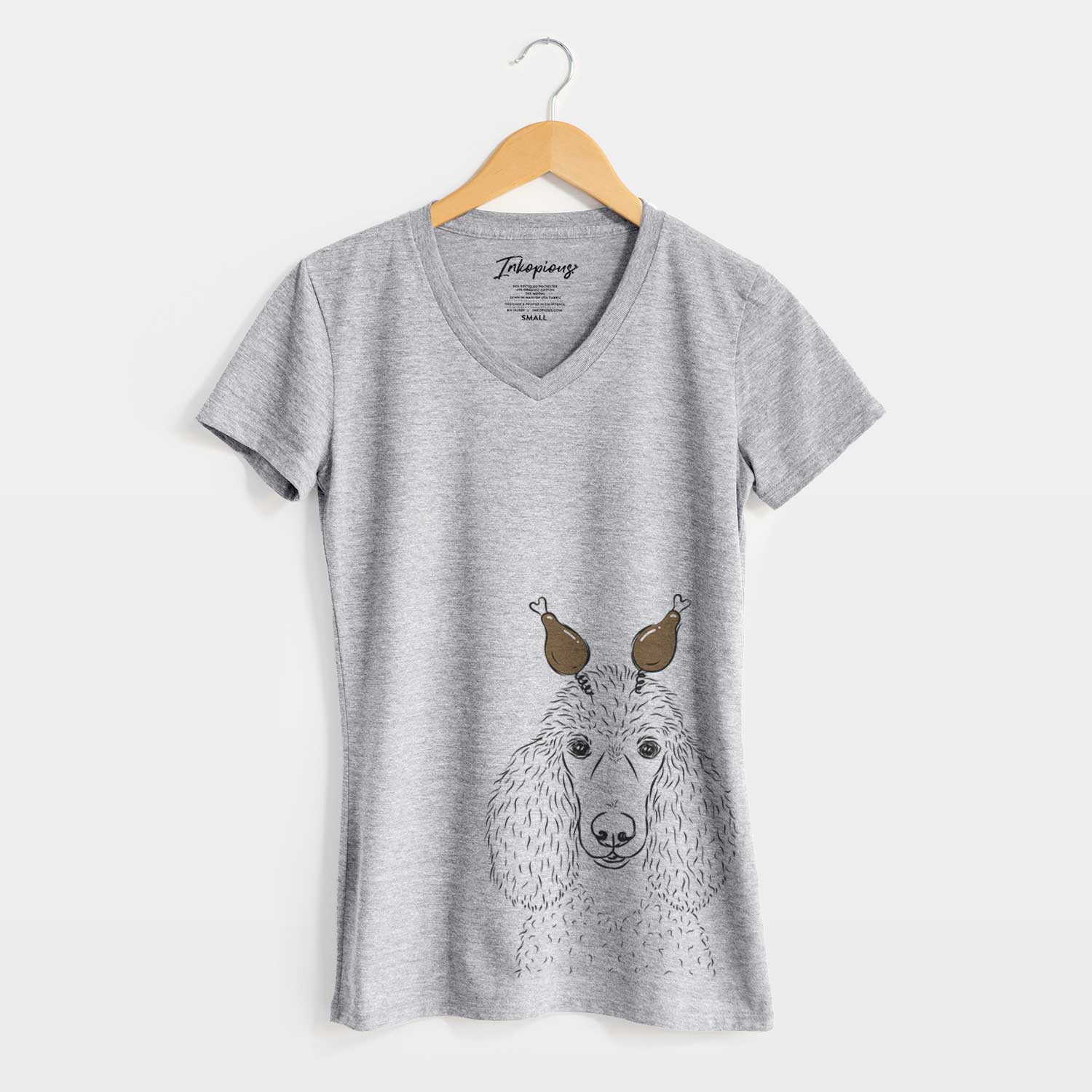 Thanksgiving Giovanni the Poodle - Women's V-neck Shirt