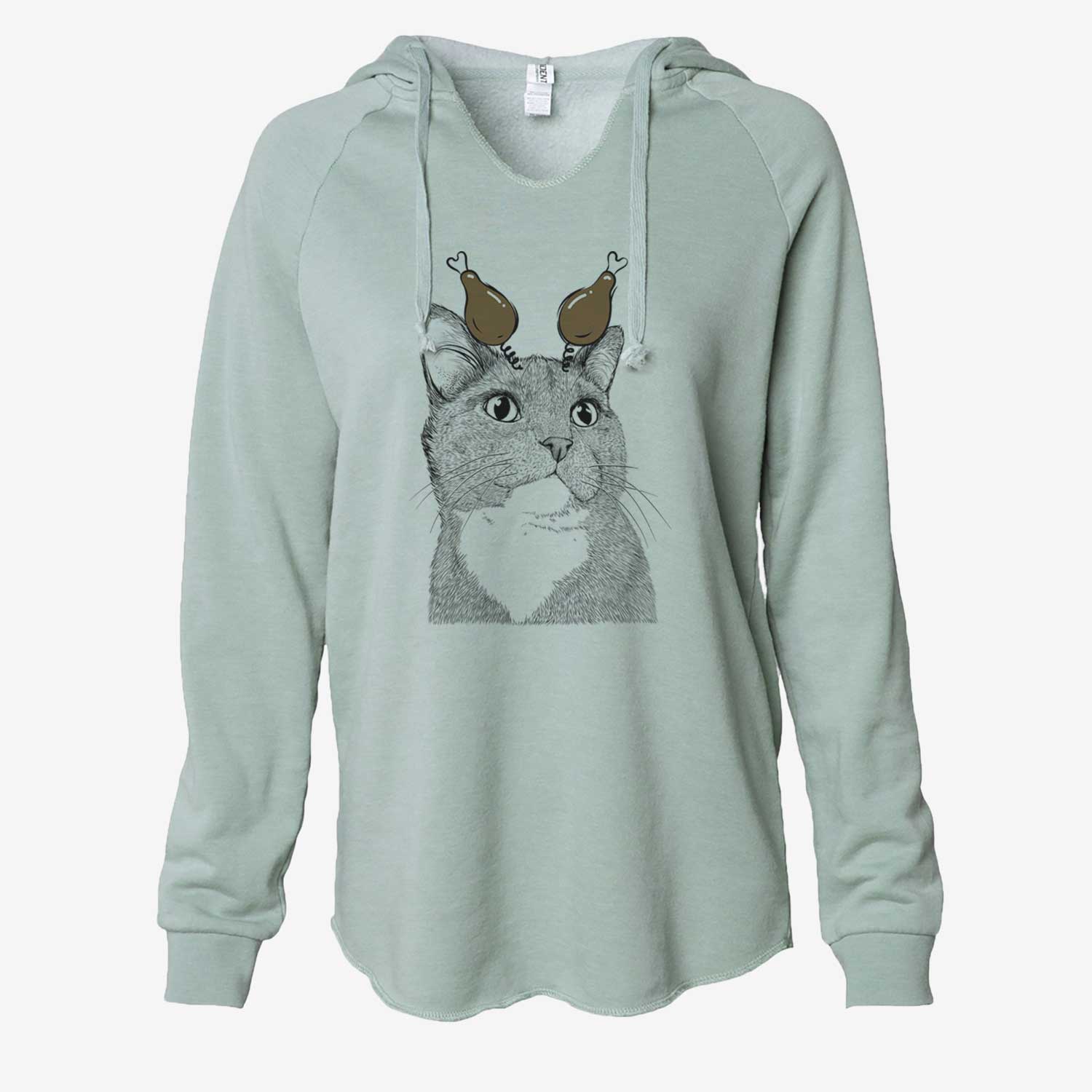 Thanksgiving Gizmo the Grey Cat - Cali Wave Hooded Sweatshirt