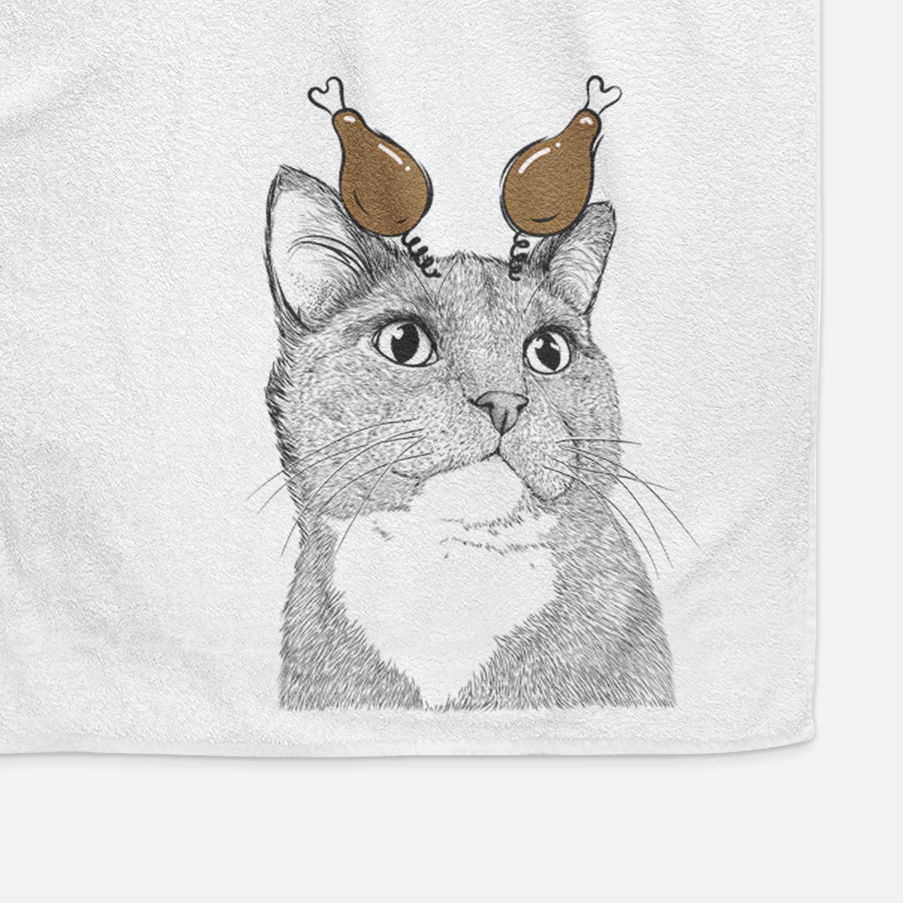 Gizmo the Grey Cat Decorative Hand Towel