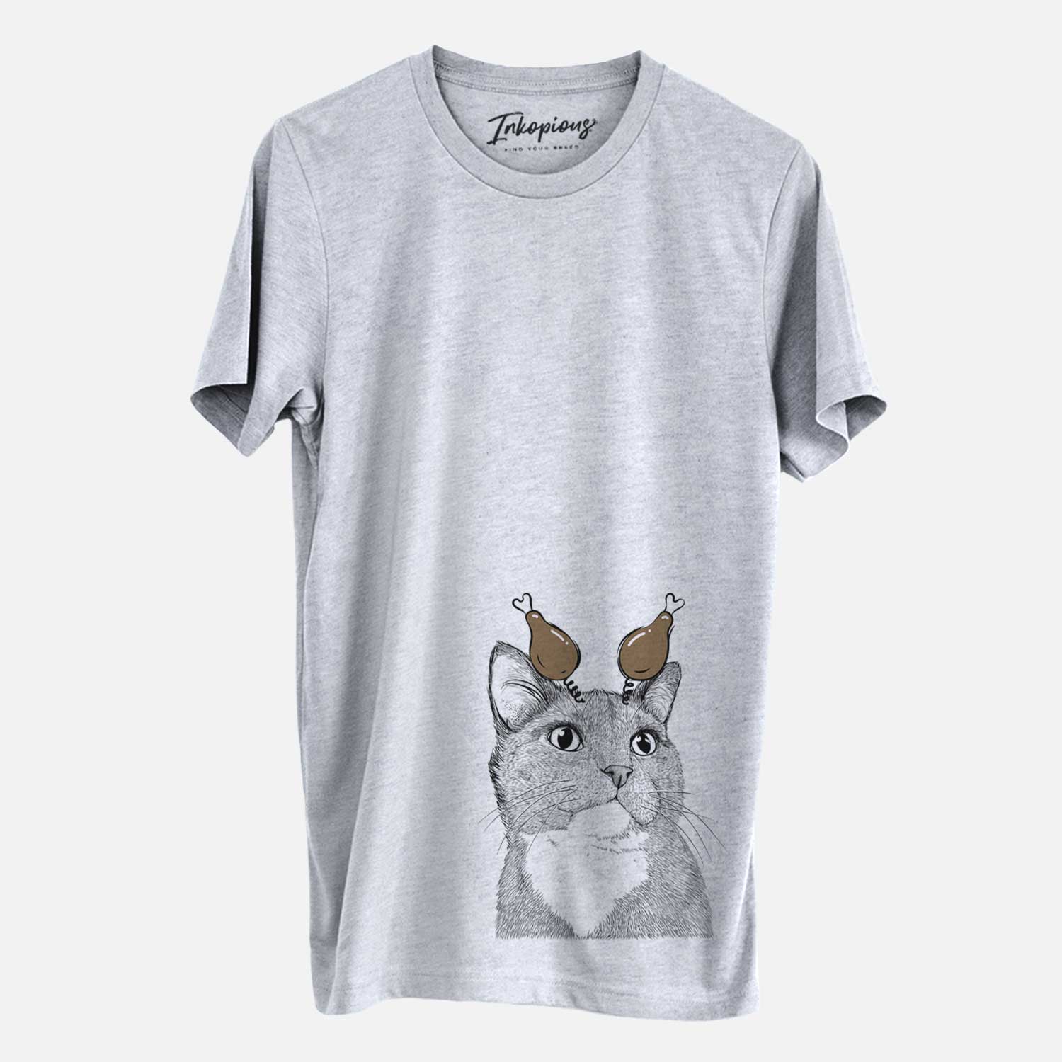 Thanksgiving Gizmo the Grey Cat - Unisex Crewneck