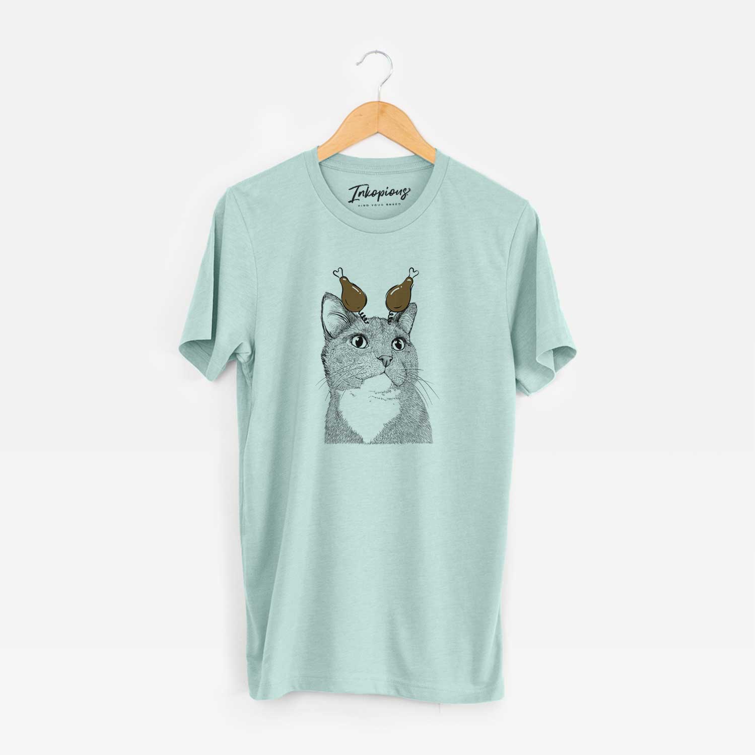 Thanksgiving Gizmo the Grey Cat - Unisex Crewneck