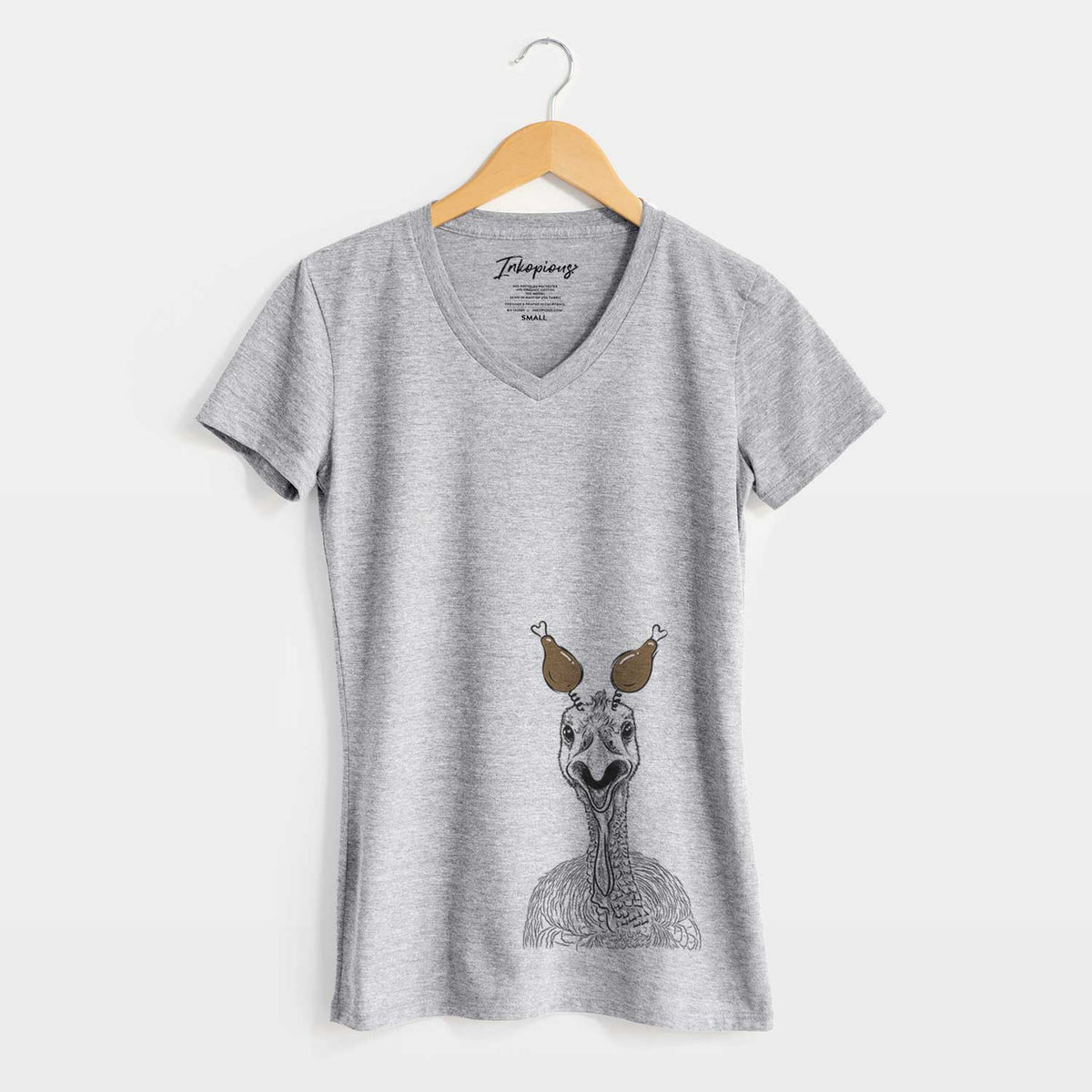 Thanksgiving Gobble the Turkey - Women's V-neck Shirt