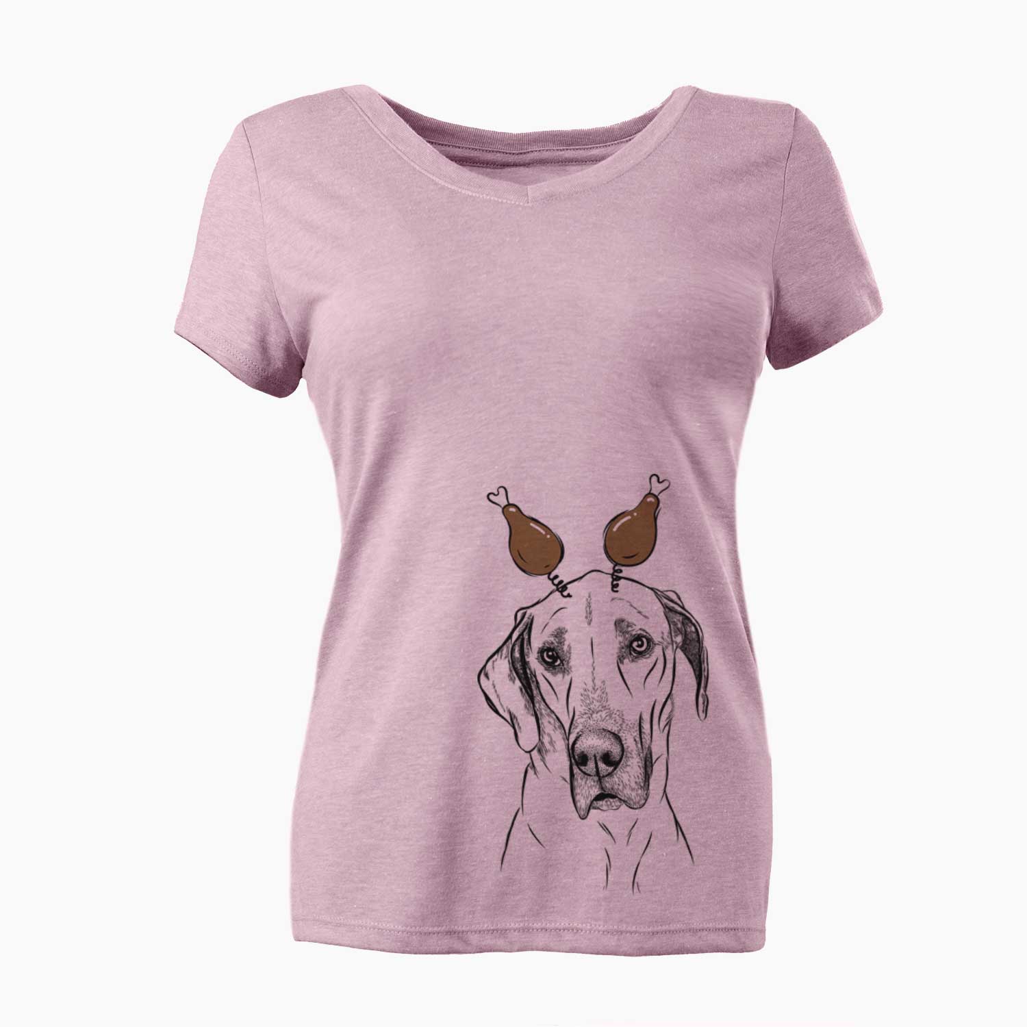 Thanksgiving Gracie the Great Dane - Women's V-neck Shirt