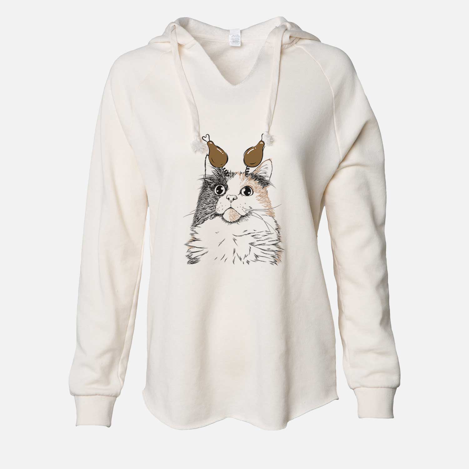 Thanksgiving Greta the Calico Cat - Cali Wave Hooded Sweatshirt