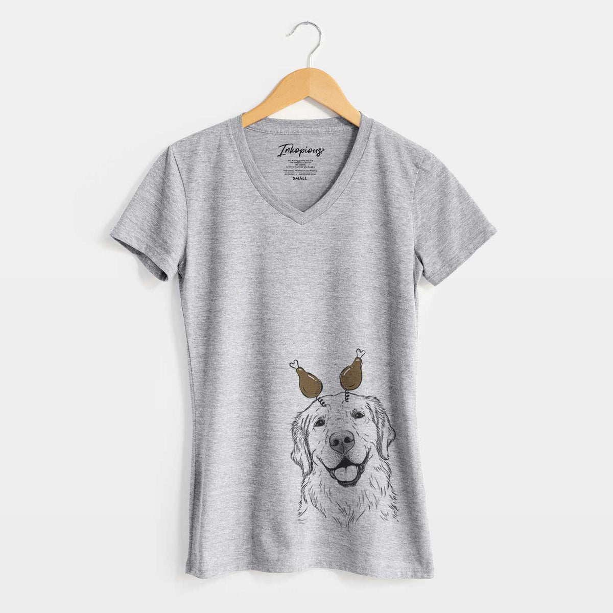 Thanksgiving Griffin the Golden Retriever - Women's V-neck Shirt