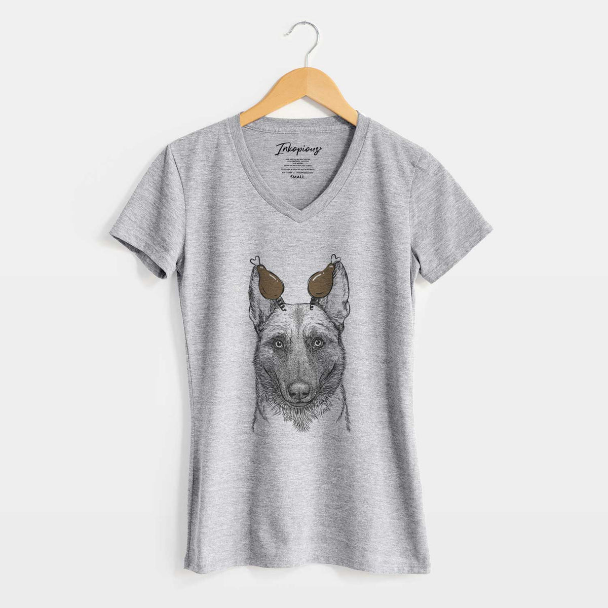 Thanksgiving Gunther the Belgian Malinois - Women's V-neck Shirt