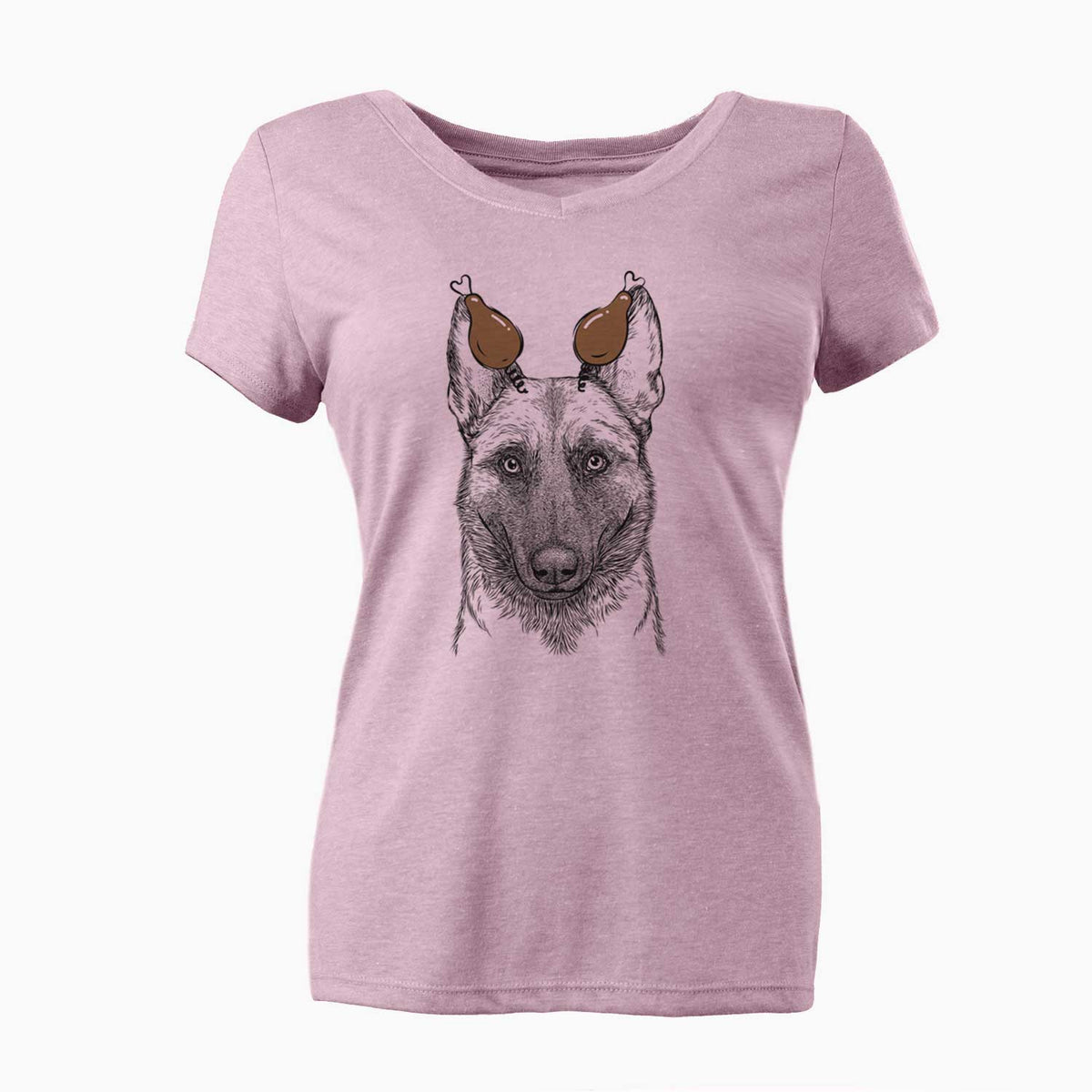 Thanksgiving Gunther the Belgian Malinois - Women's V-neck Shirt