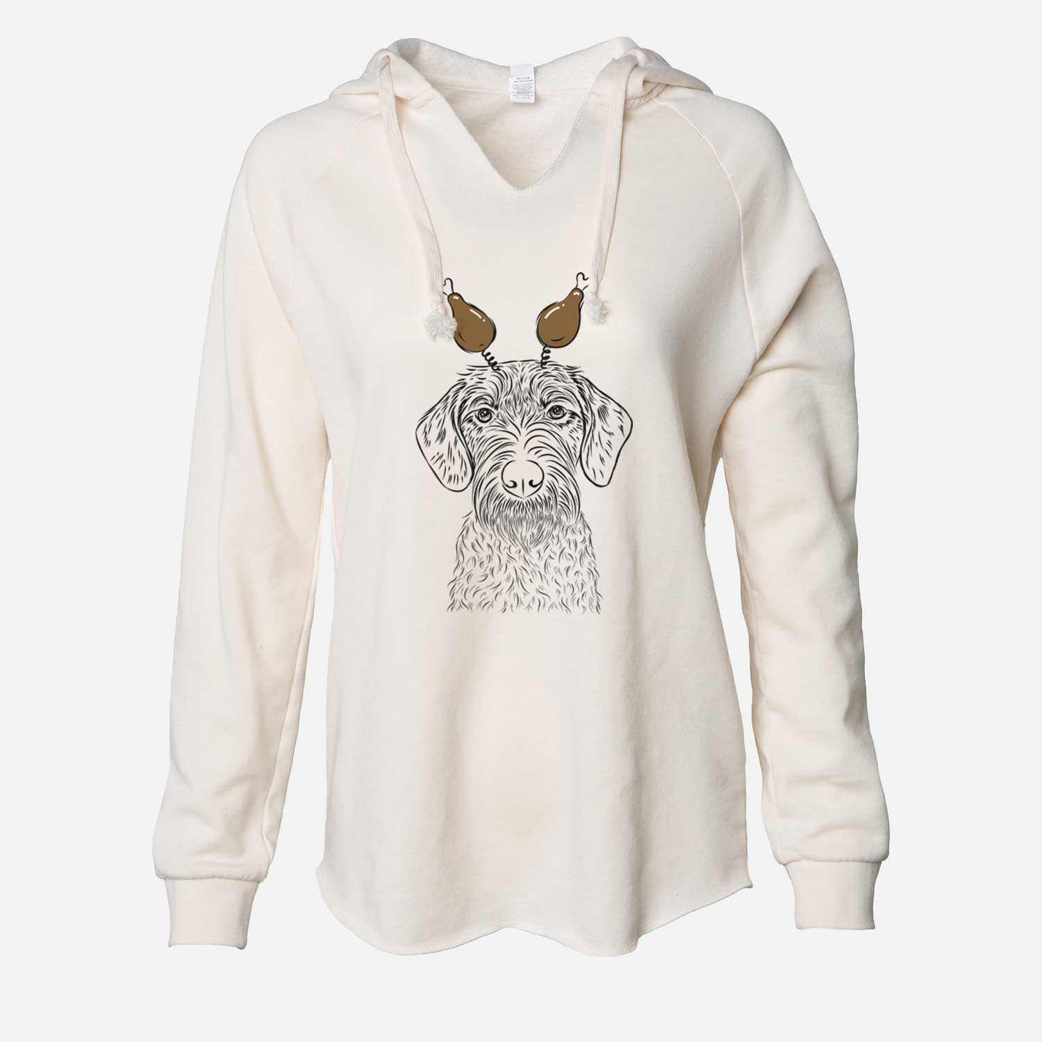 Thanksgiving Gus the German Wirehaired Pointer - Cali Wave Hooded Sweatshirt