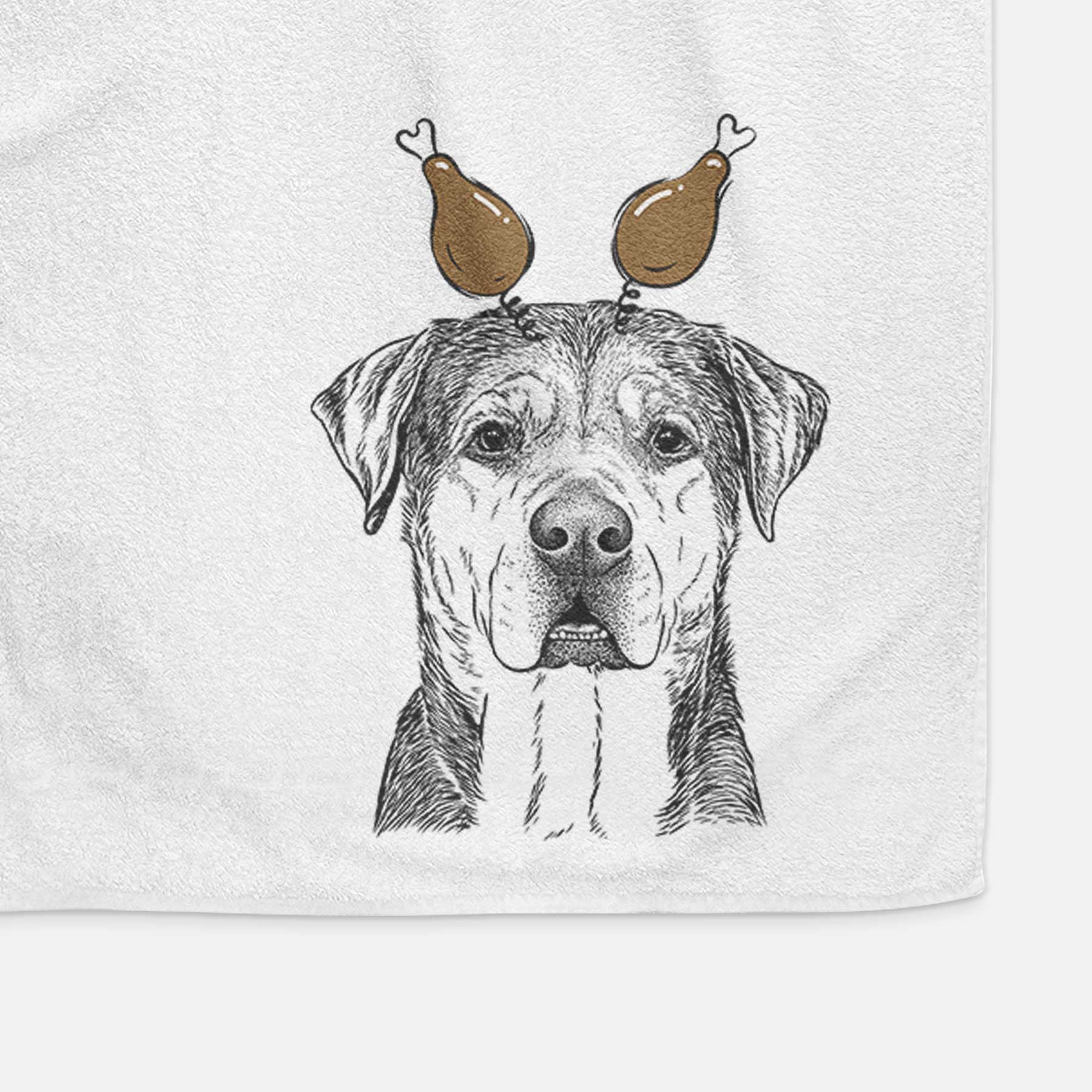 Gus the Rottweiler Mix Decorative Hand Towel