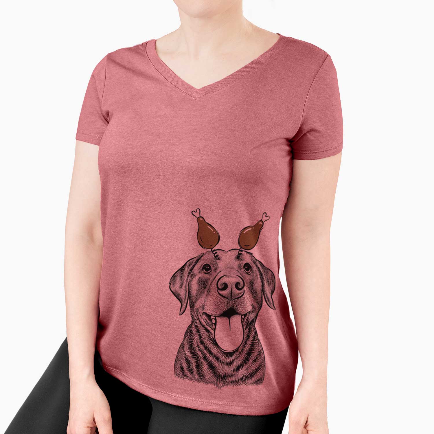 Thanksgiving Gwen the Labrador Retriever - Women's V-neck Shirt