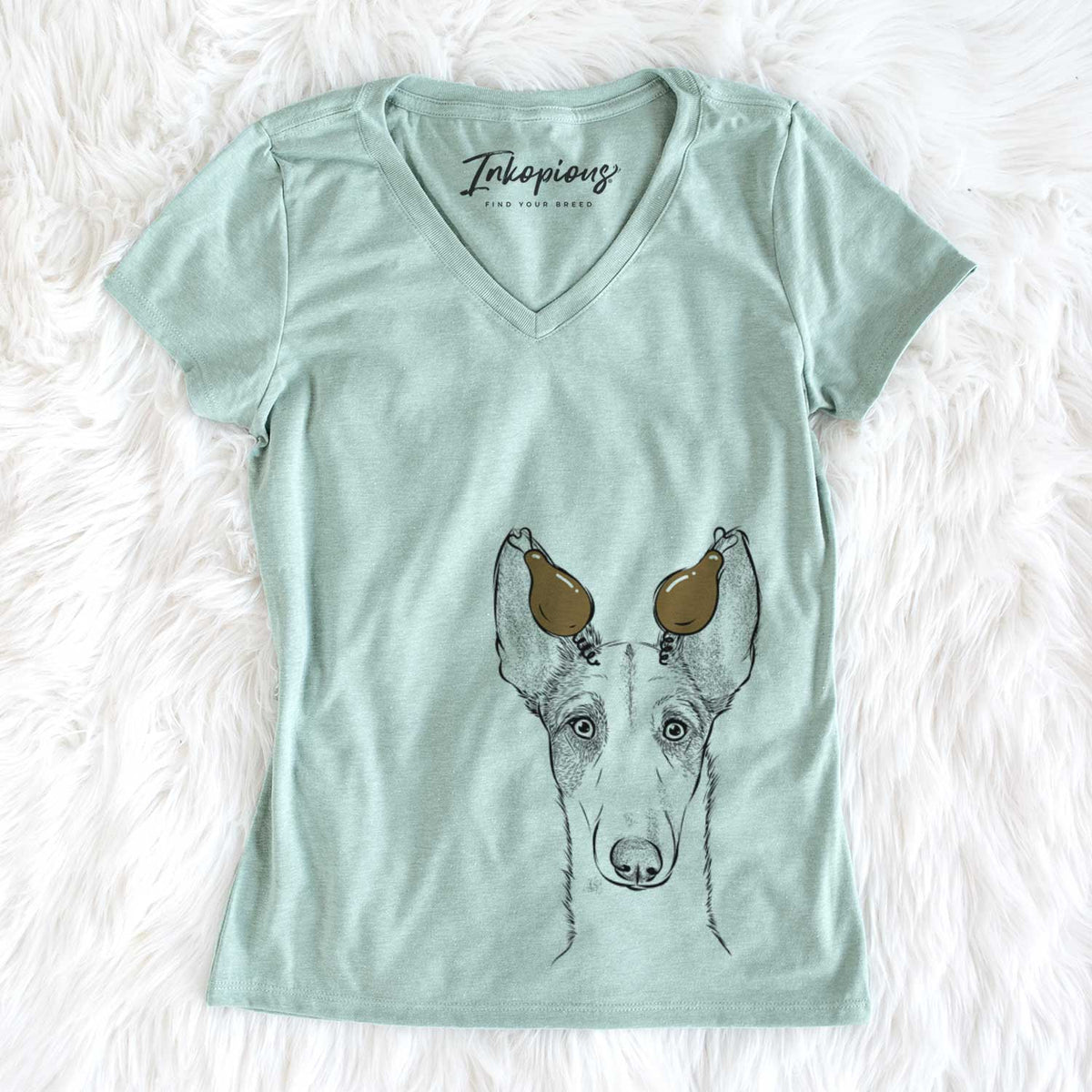 Thanksgiving Halo the Ibizan Sight Hound - Women&#39;s V-neck Shirt