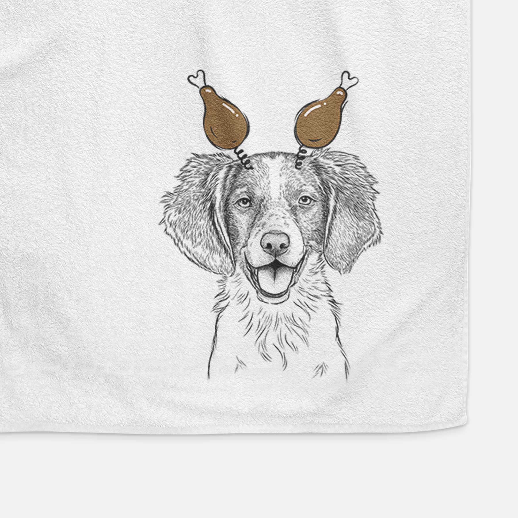 Happy Holly the Brittany Spaniel Decorative Hand Towel