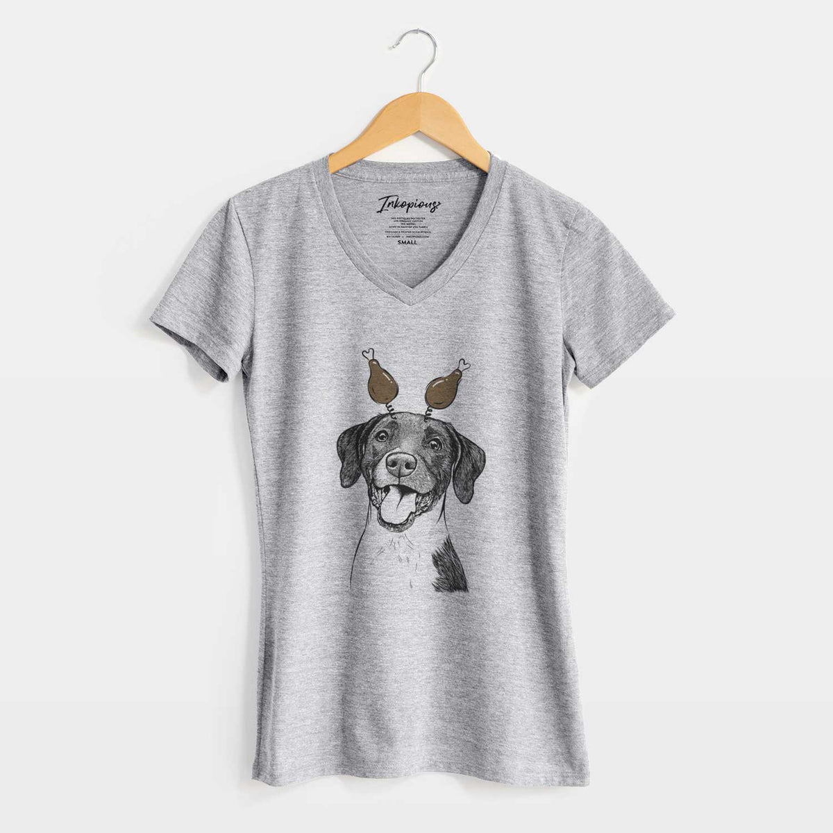 Thanksgiving Harper the Mixed Breed - Women's V-neck Shirt