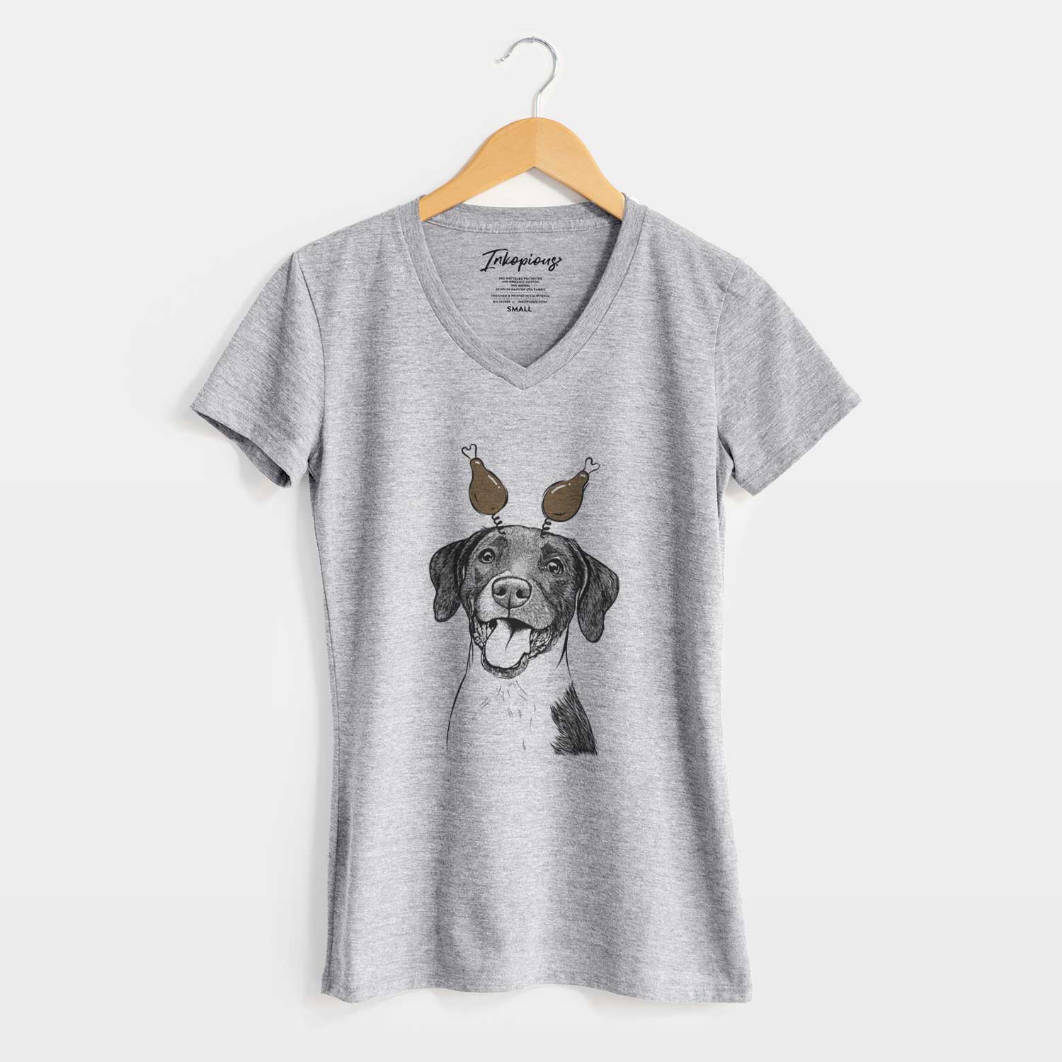 Thanksgiving Harper the Mixed Breed - Women's V-neck Shirt