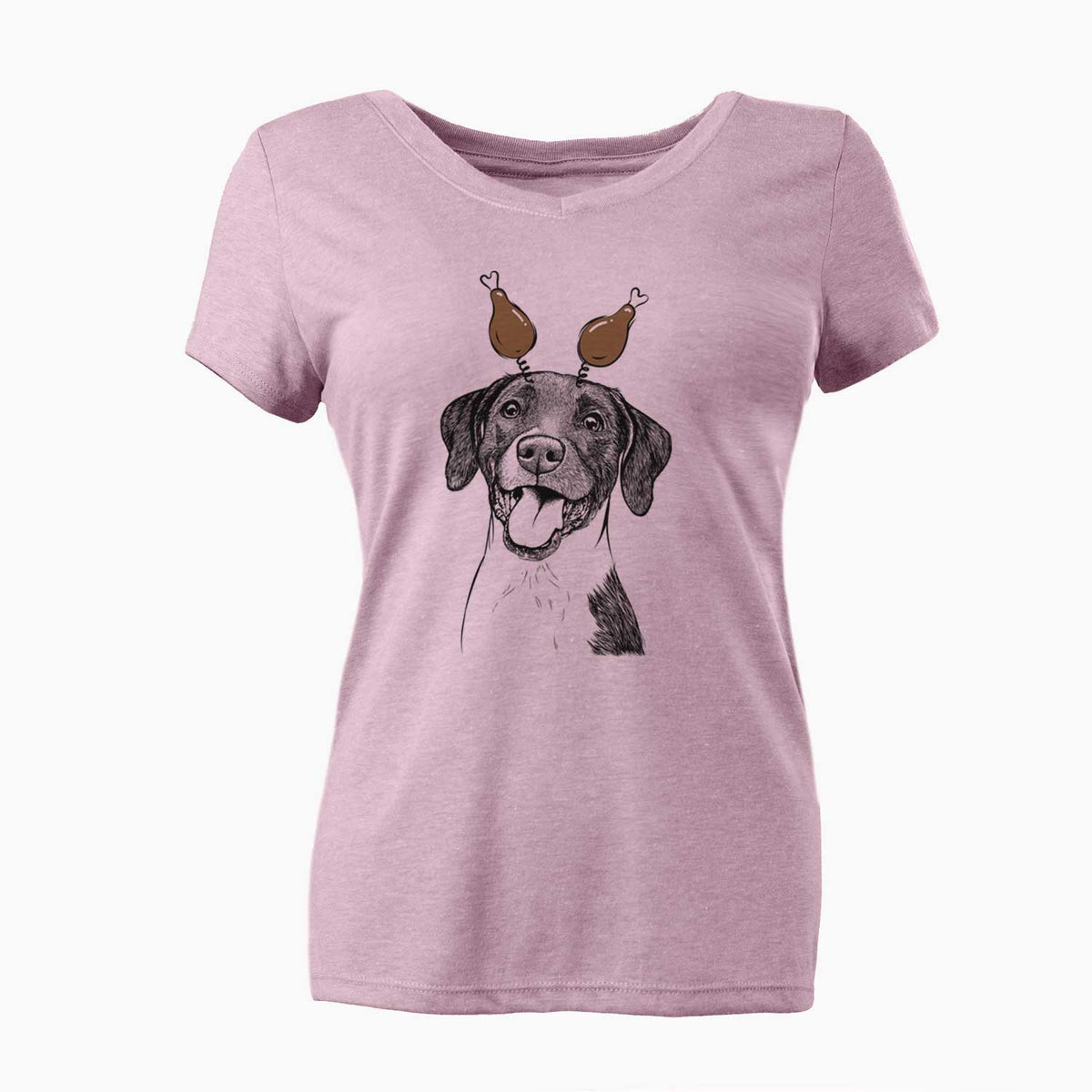 Thanksgiving Harper the Mixed Breed - Women's V-neck Shirt