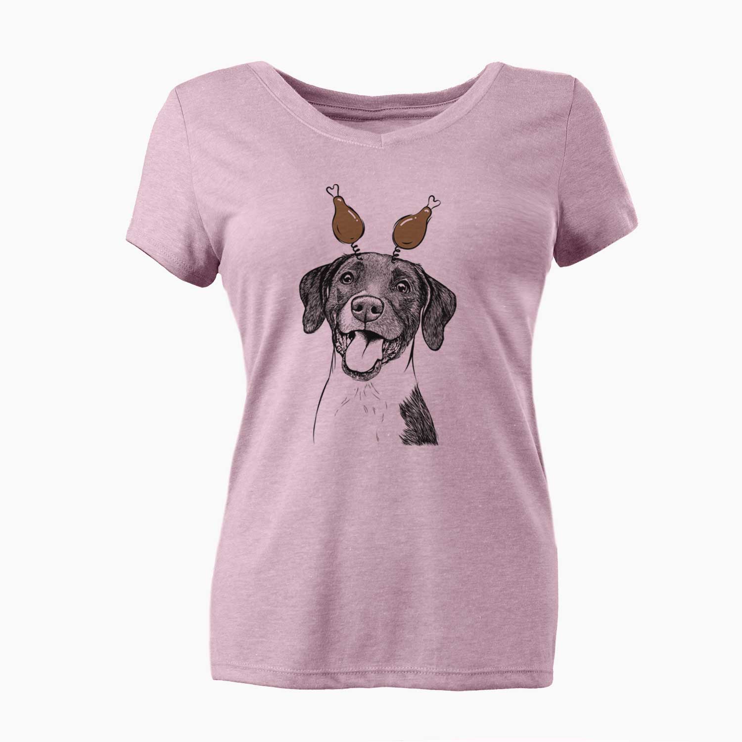 Thanksgiving Harper the Mixed Breed - Women's V-neck Shirt