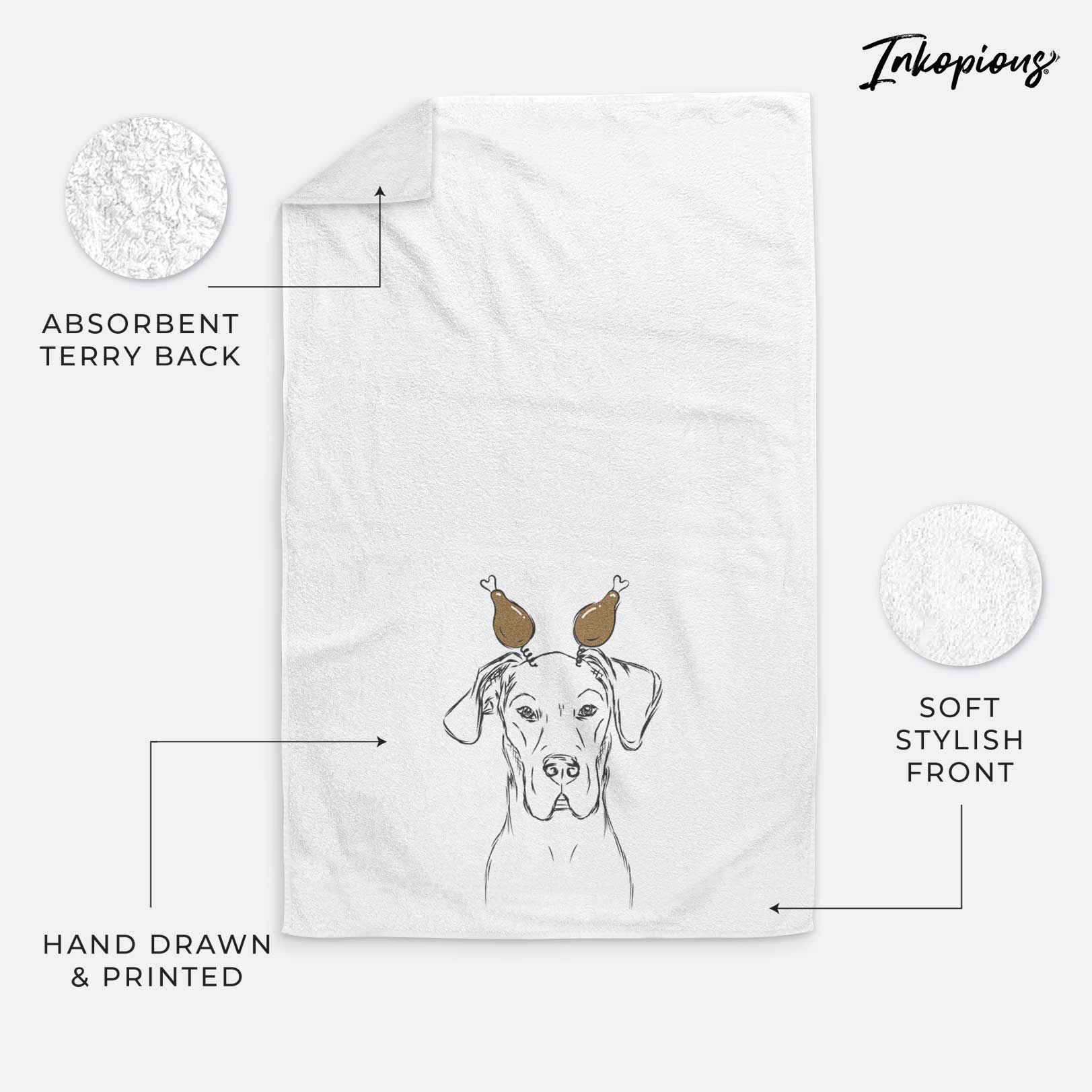 Harvey the Great Dane Decorative Hand Towel