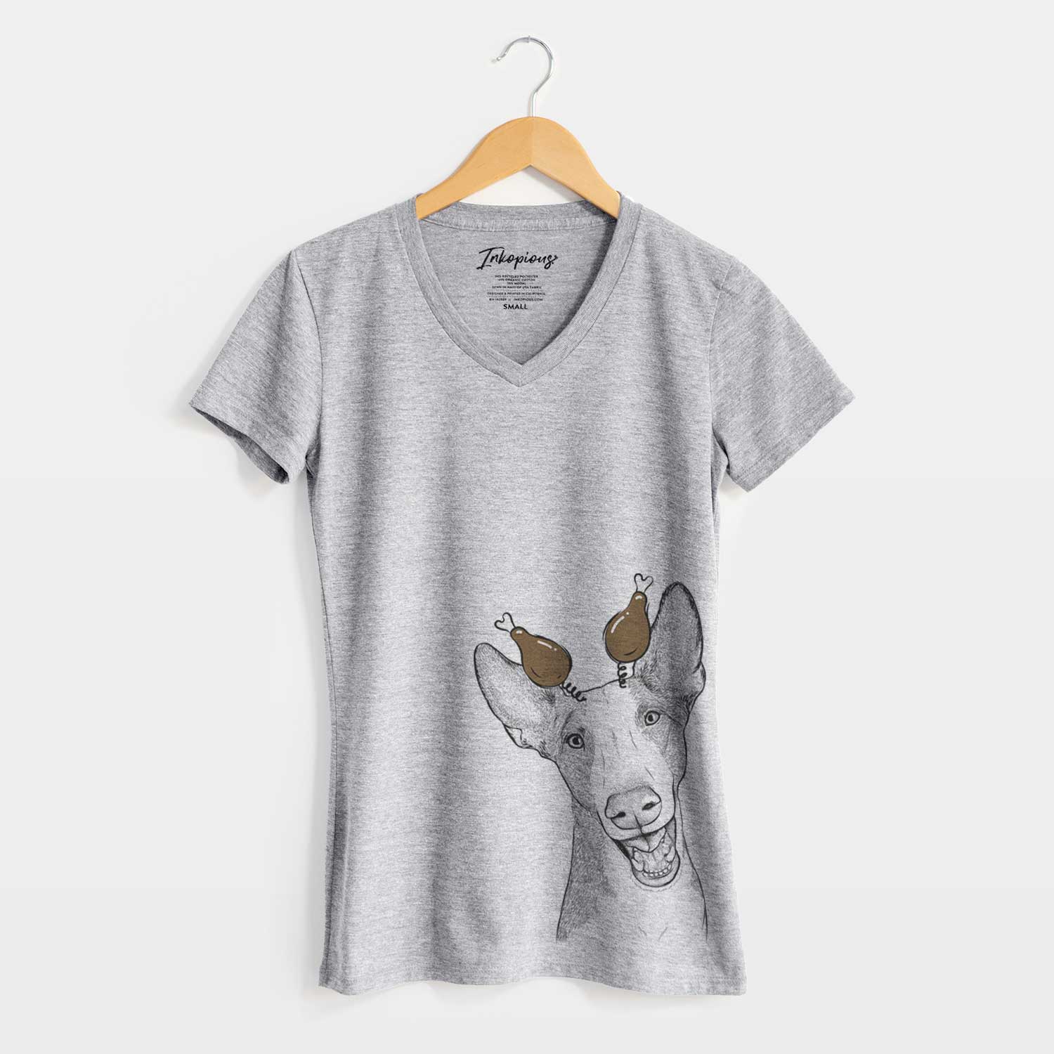 Thanksgiving Havok the Ibizan Hound - Women's V-neck Shirt