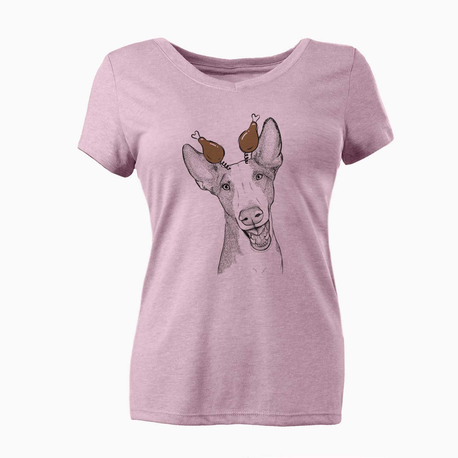 Thanksgiving Havok the Ibizan Hound - Women's V-neck Shirt