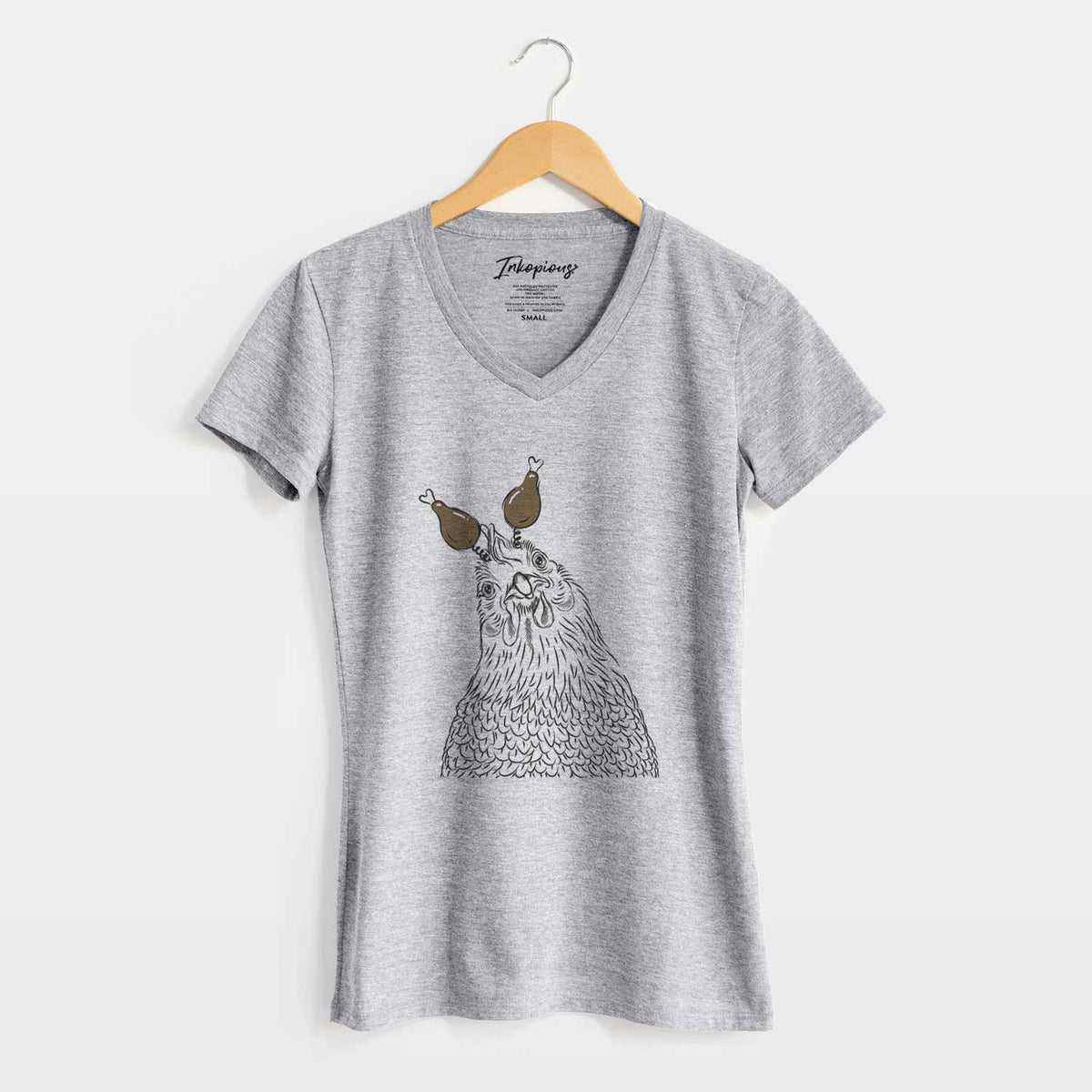 Thanksgiving Henrietta the Chicken - Women's V-neck Shirt