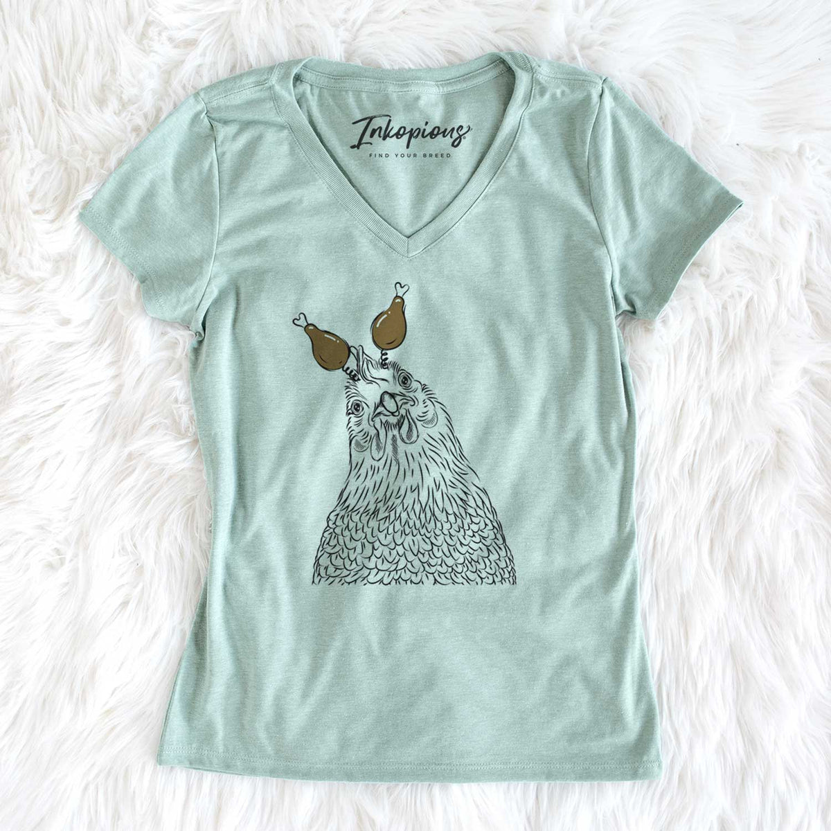 Thanksgiving Henrietta the Chicken - Women's V-neck Shirt