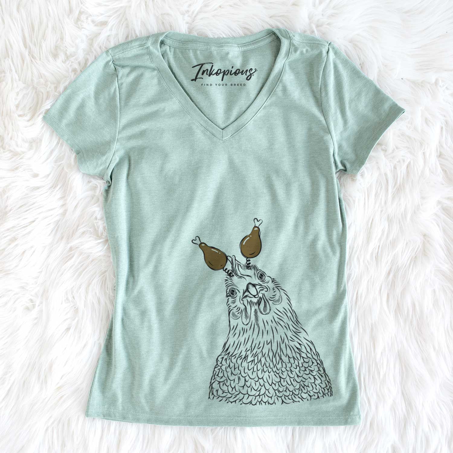 Thanksgiving Henrietta the Chicken - Women's V-neck Shirt