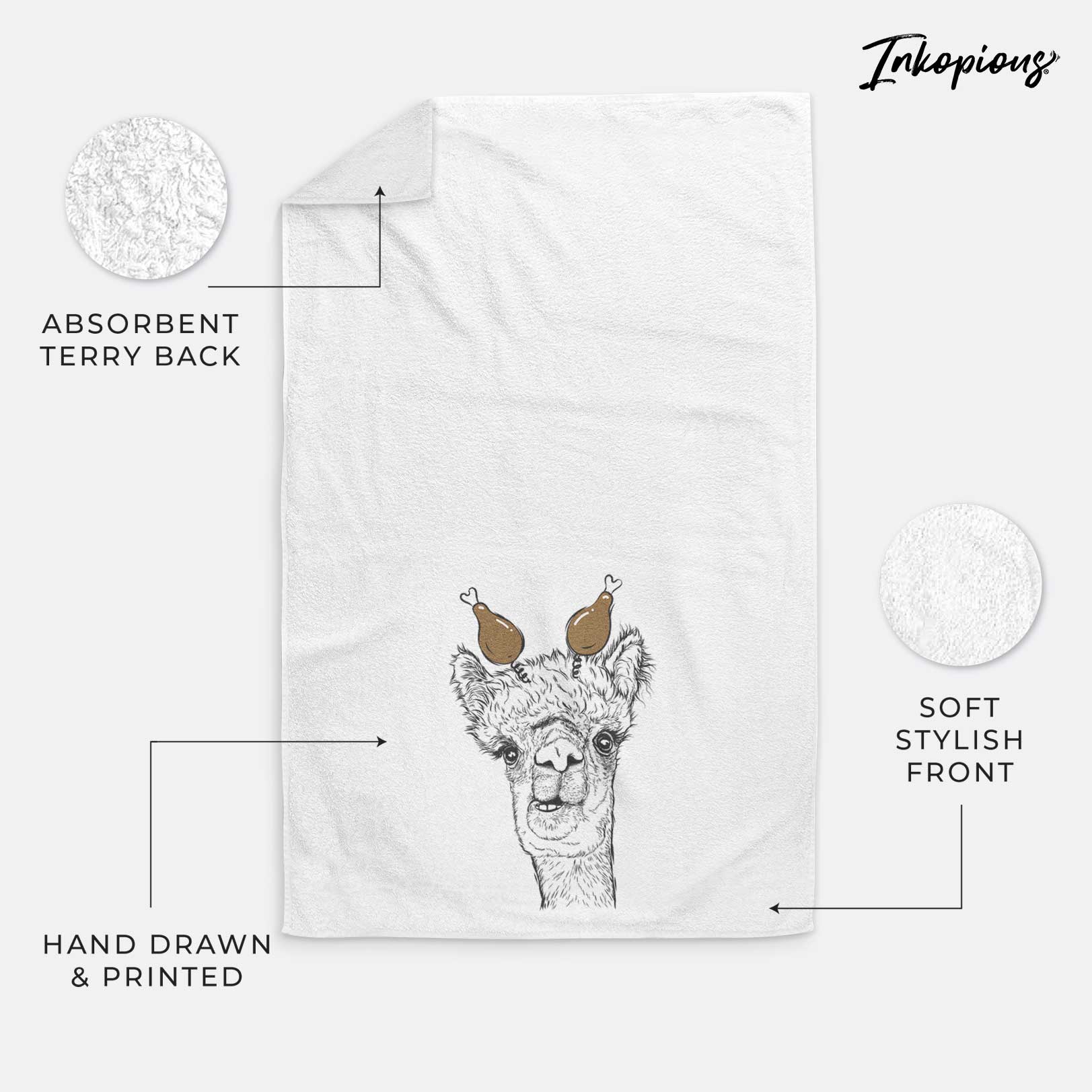 Henry the Alpaca Decorative Hand Towel