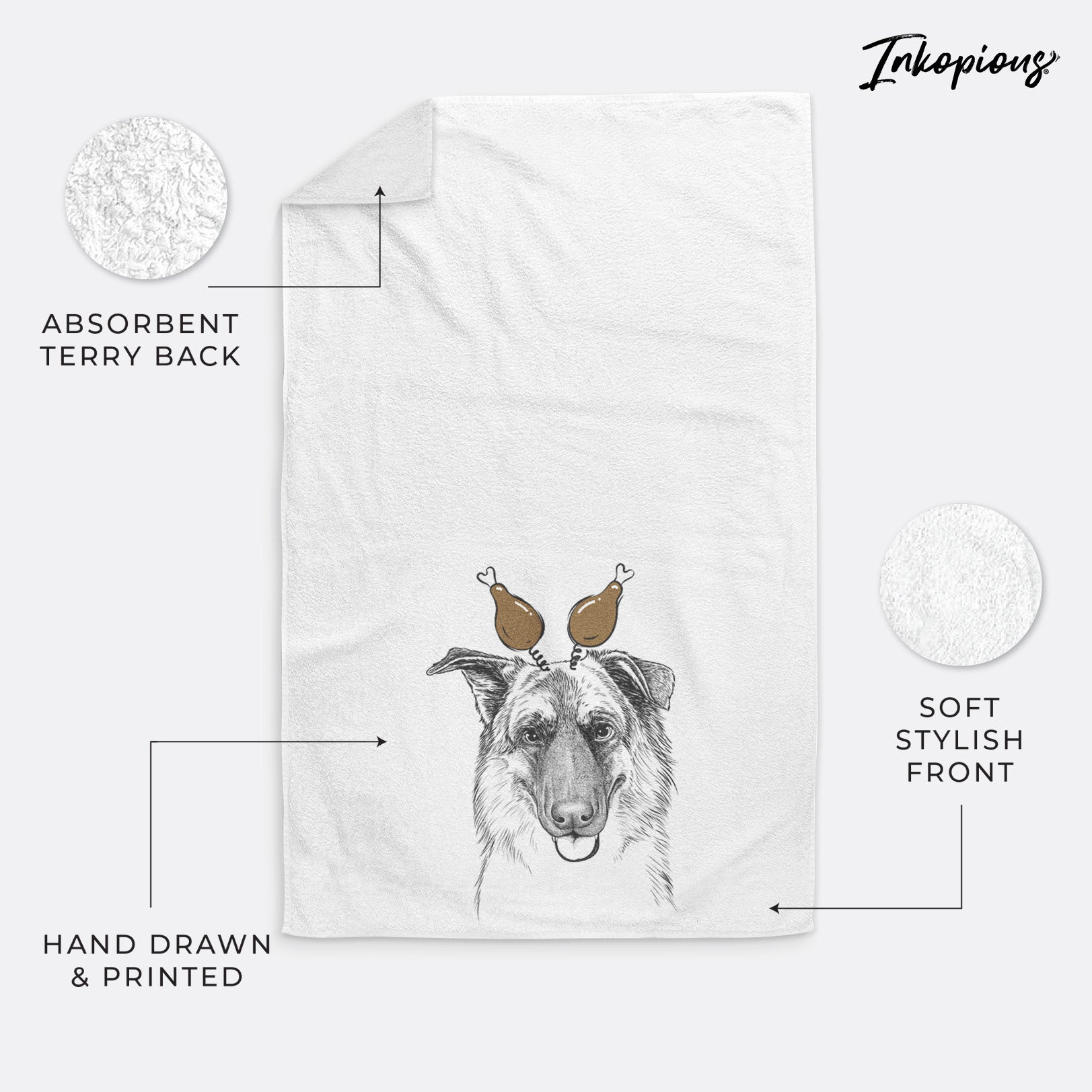 Henry the German Shepherd Decorative Hand Towel